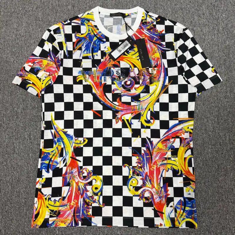 Versace Versace Colorful Checkered Cotton T-Shirt 0089 Size US M / EU 48-50 / 2 - 1 Thumbnail