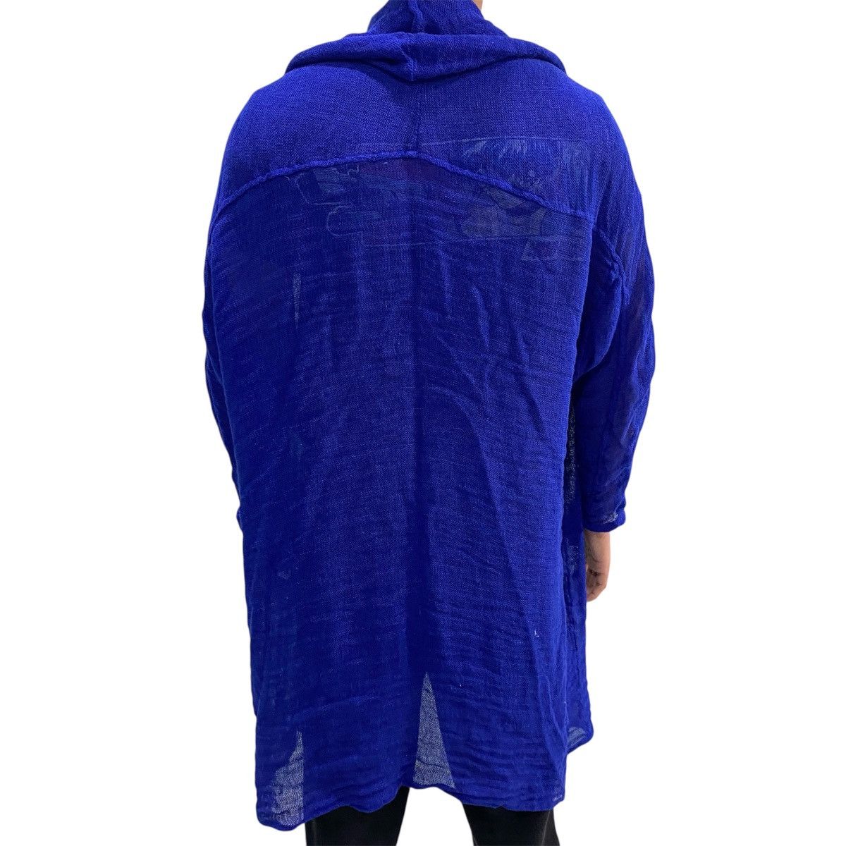 Yohji Yamamoto Y’s Yohji Yamamoto Royal Blue Longline Hooded Cardigan Size M / US 6-8 / IT 42-44 - 4 Thumbnail
