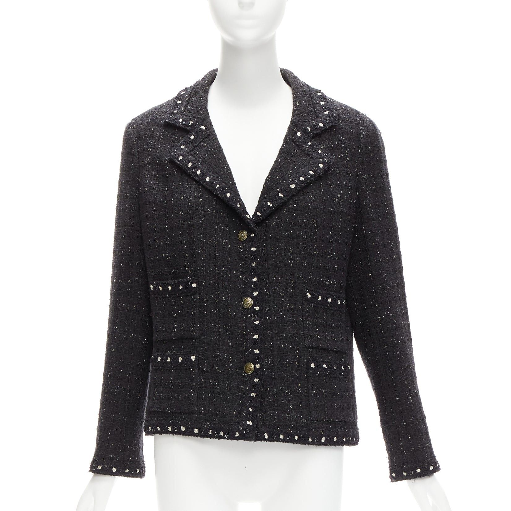 Chanel rare CHANEL 05A Fantasy Tweed CC button 4 pocket little black jacket FR44 2XL Size XL / US 12-14 / IT 48-50 - 1 Thumbnail