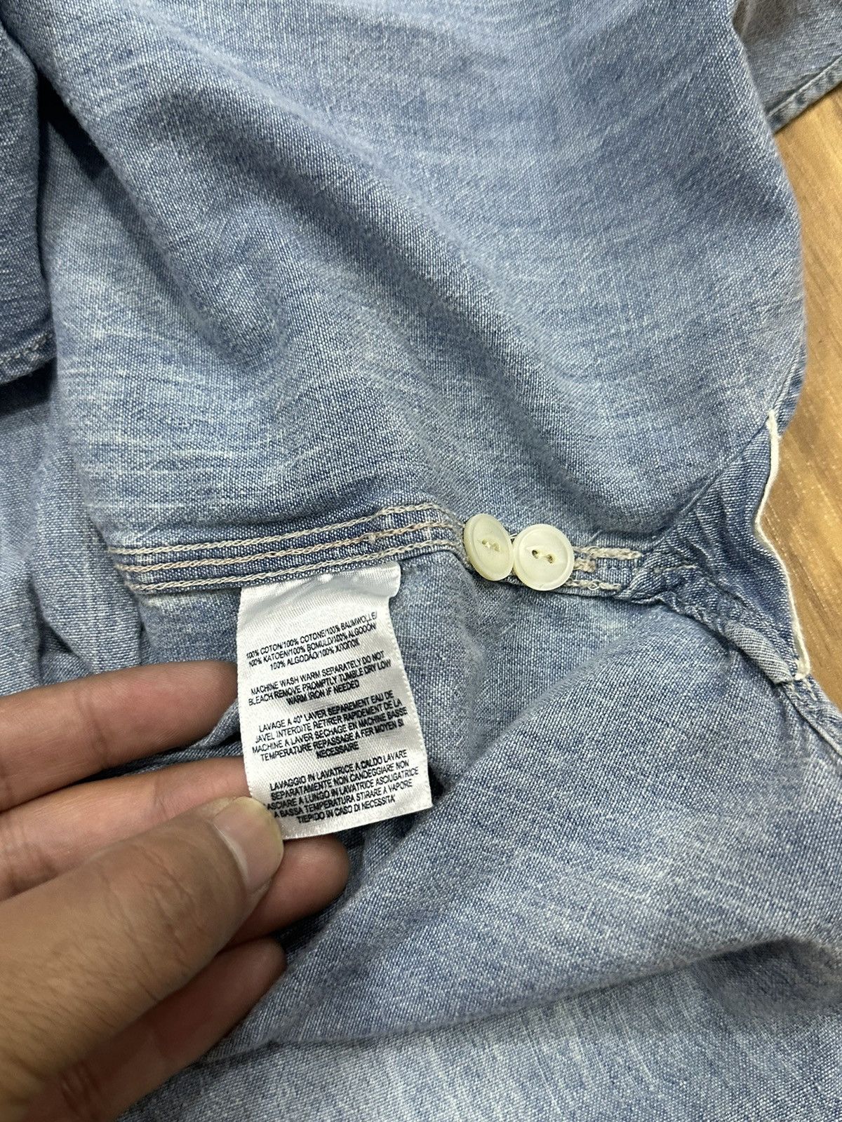 RRL Ralph Lauren Vintage RRL Polo Ralph Lauren Wash Denim Shirt Size US M / EU 48-50 / 2 - 18 Thumbnail
