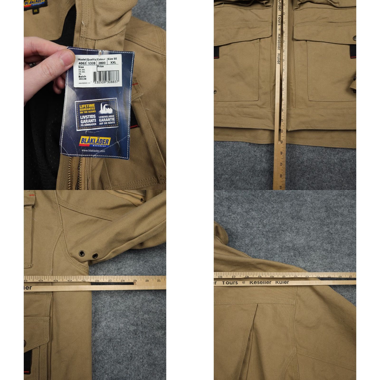 Vintage BLAKLADER Brawny Canvas Jacket Men 2XL Brown Heavy Duty Zip Pockets NWT Size US XXL / EU 58 / 5 - 9 Thumbnail