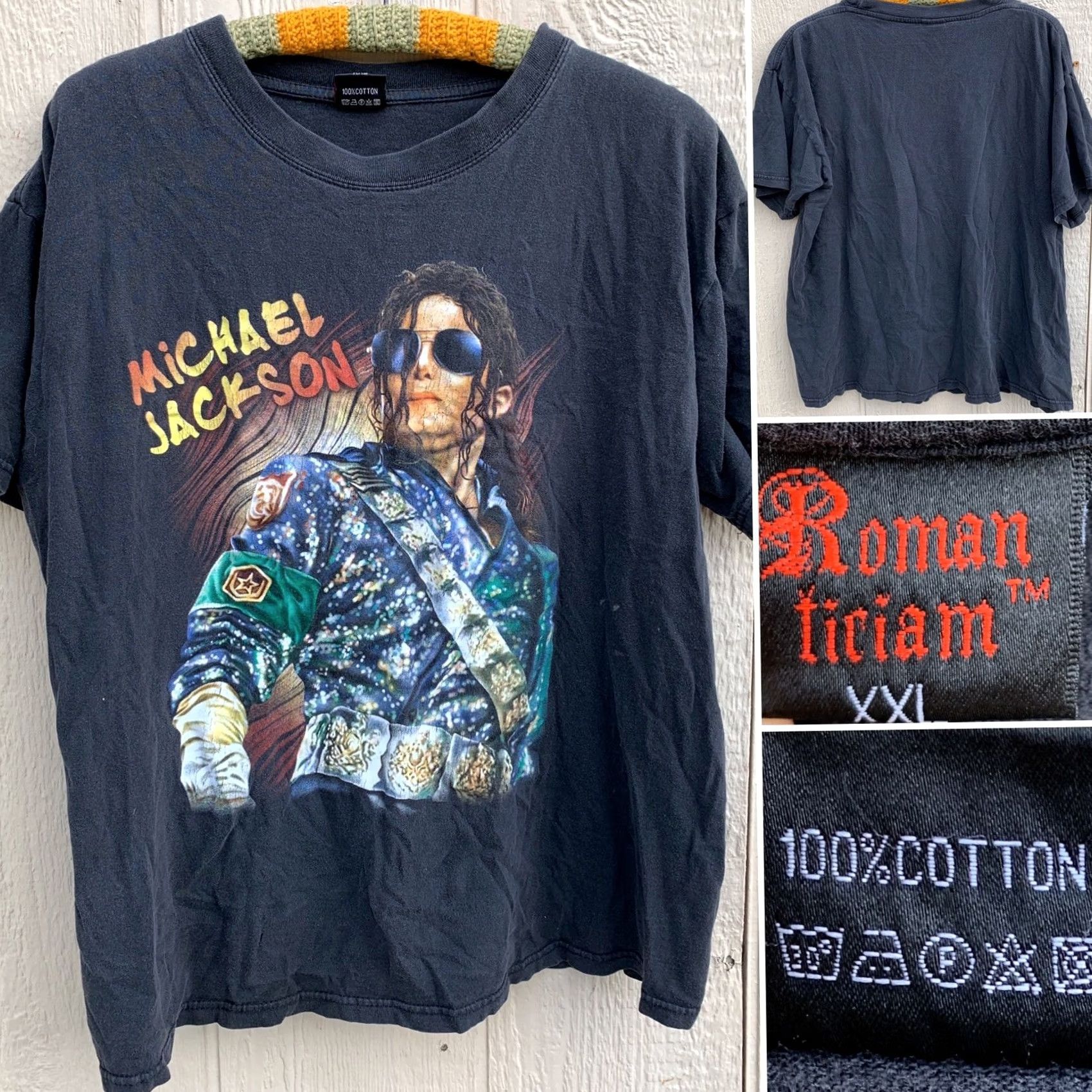 Vintage VINTAGE Michael Jackson T Shirt 2XL Black Cotton Graphic Print See Pics Mens 90s King Of Pop Concert Retro JS Roman Ticiam XXL Size US XXL / EU 58 / 5 - 2 Thumbnail