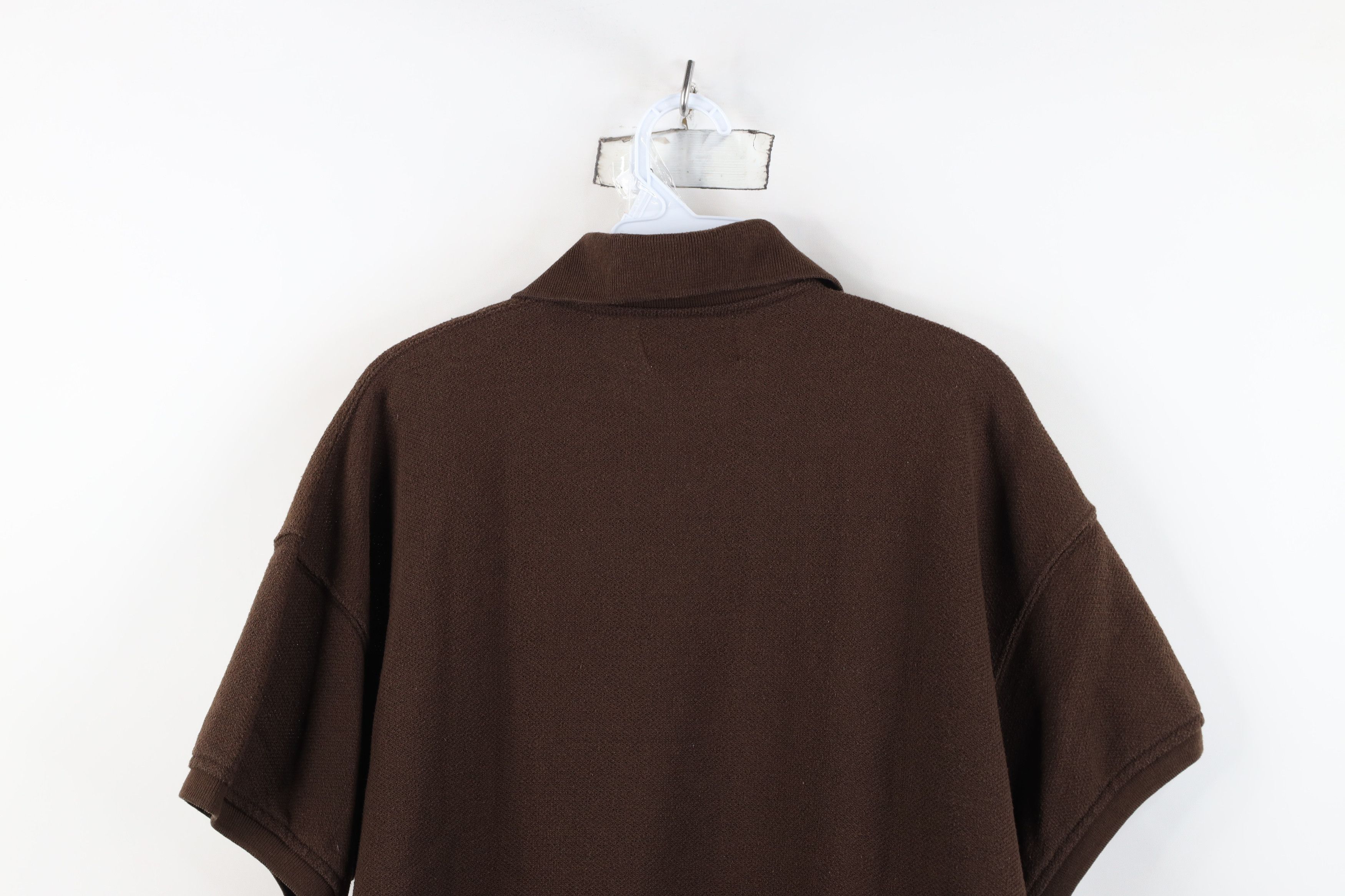 Express Vintage 90s Express Blank Baggy Fit Thermal Knit Polo Brown Size S / US 4 / IT 40 - 11 Thumbnail