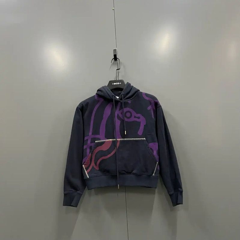 Kenzo KENZO Navy Cotton Women's Cropped Long Sleeve Hoodie 0089 Size S / US 4 / IT 40 - 1 Thumbnail
