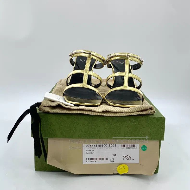 Gucci Gucci Golden horse buckle thin-heeled high-heeled slippers Size US 7.5 / IT 37.5 - 8 Thumbnail