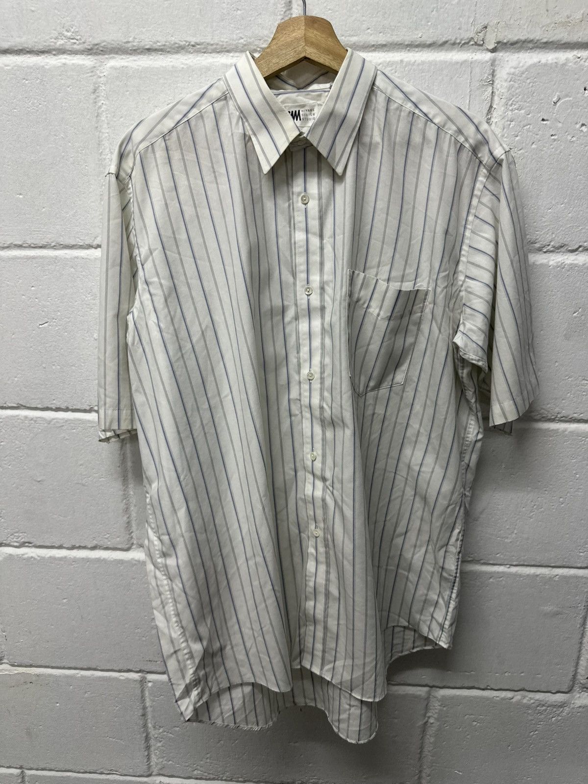 Issey Miyake 1990 - Issey Miyake Design Studio Vertical Stripe Shirt Size US XL / EU 56 / 4 - 20 Thumbnail