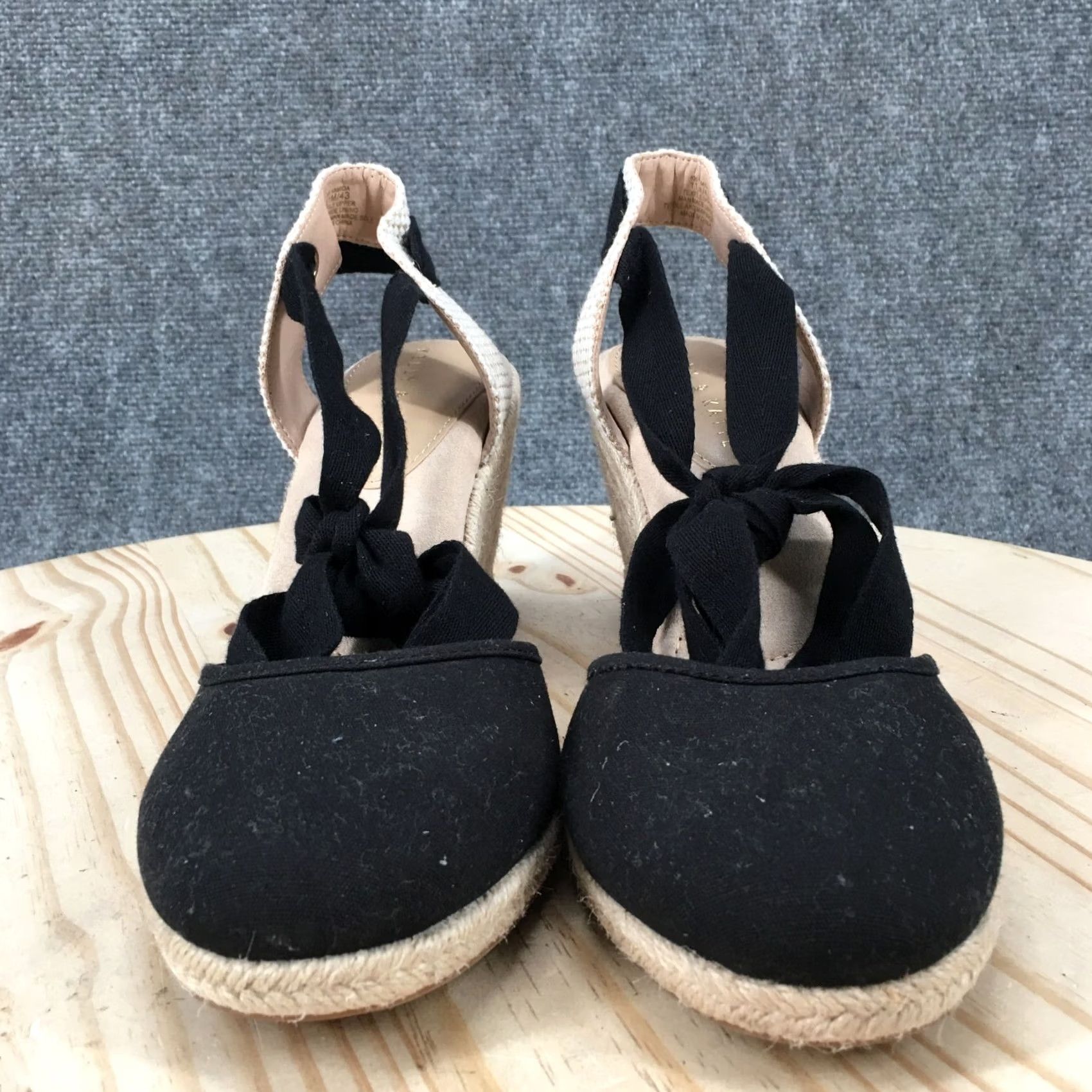 Vintage Kelly & Katie Womens 11 M Espadrille Wedge Heels Platform Sandals Black Size US 11 / IT 41 - 7 Thumbnail