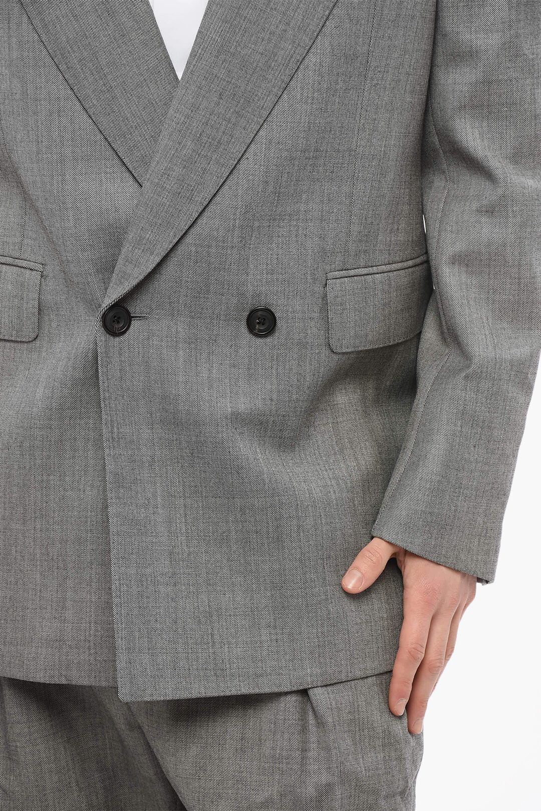 Alexander McQueen og1mm0925 Double-breasted Twill Wool Blazer in Grey Size US M / EU 48-50 / 2 - 3 Thumbnail