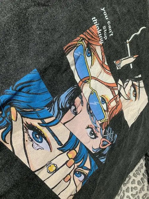 VIBE Anime Eyes Black Printed T-shirt Tee Short Sleeve Size US L / EU 52-54 / 3 - 3 Thumbnail