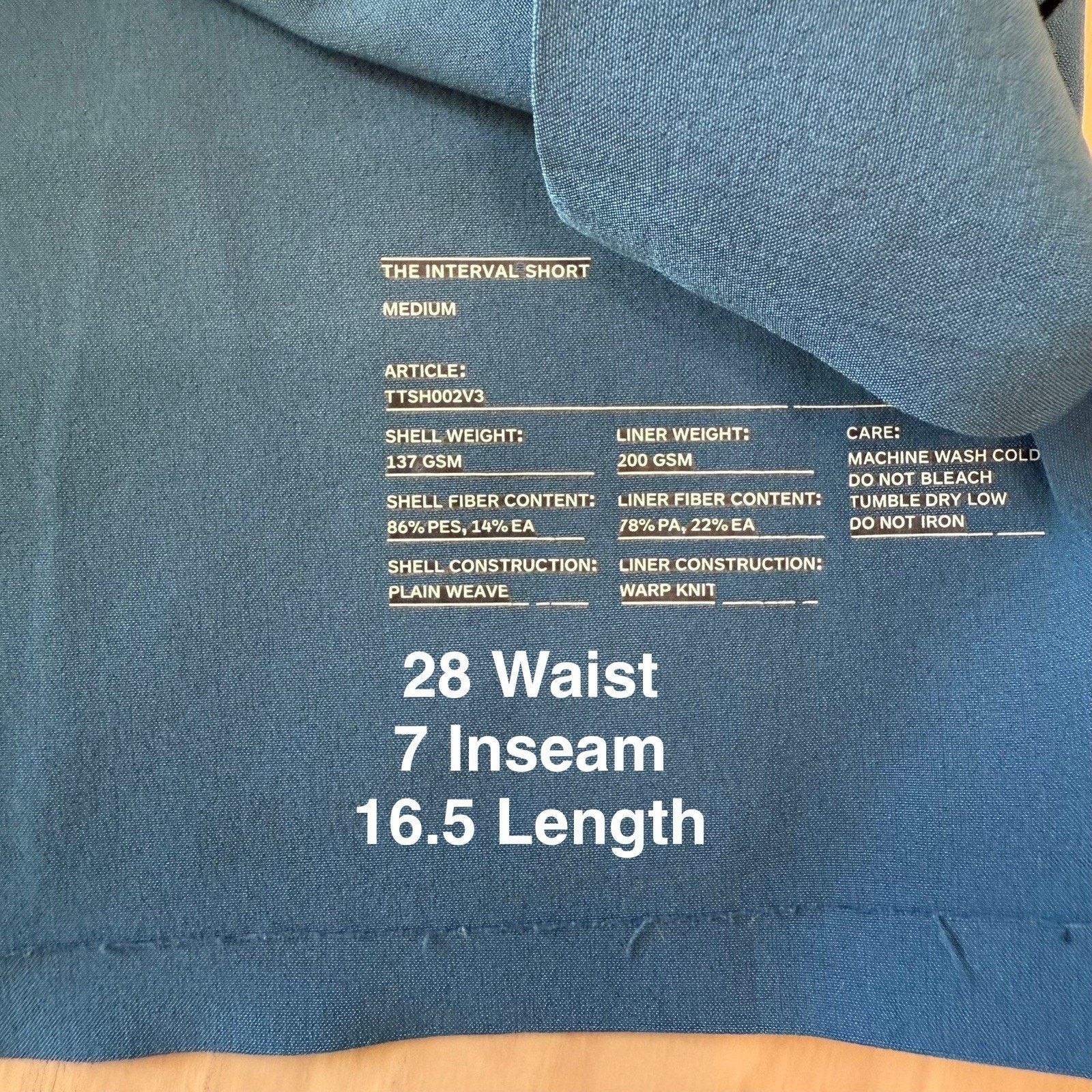 Ten Thousand Ten Thousand Interval Shorts Blue Workout Comfy Athleisure Size US 28 / EU 44 - 5 Thumbnail