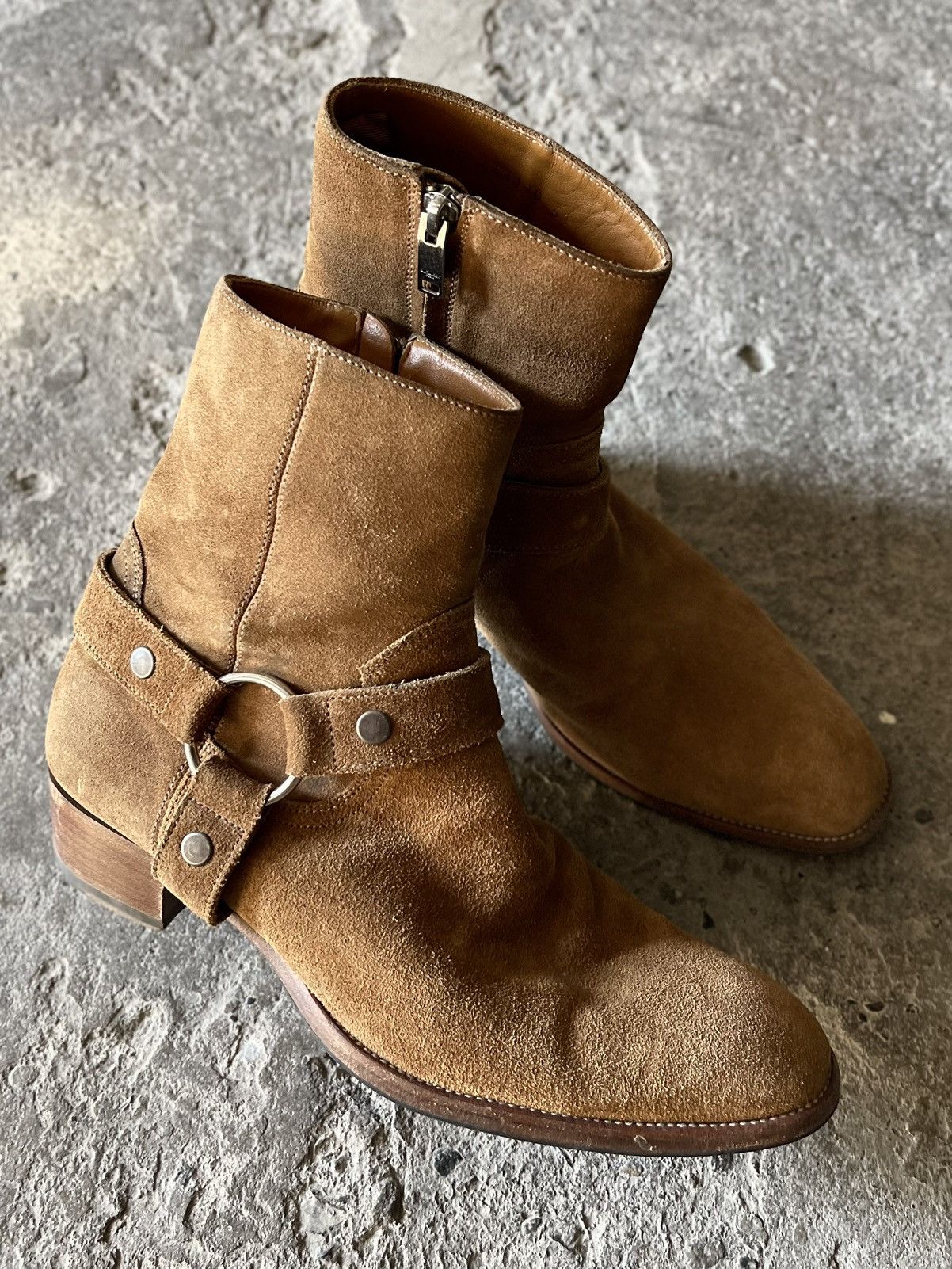 image of Hedi Slimane -Ss16 Wyatt Harness Boots in Brown, Men's (Size 8)