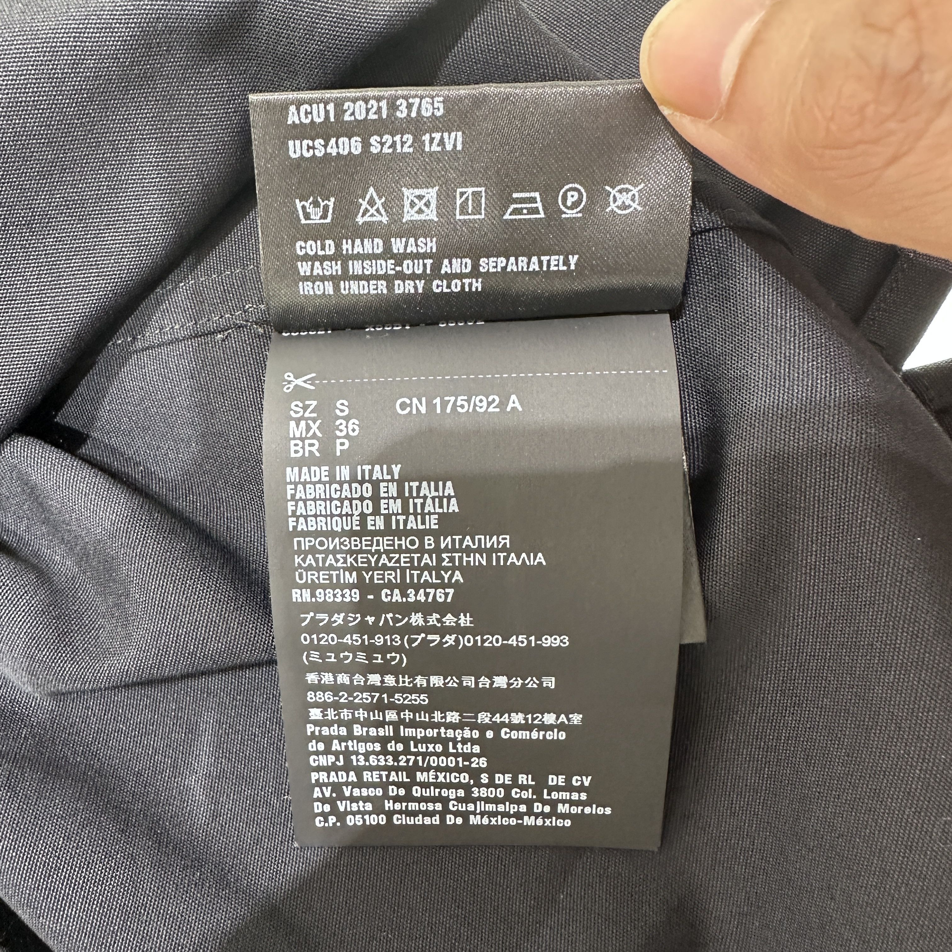 Prada PRADA Double Match Poplin Shirt Size US S / EU 44-46 / 1 - 7 Thumbnail