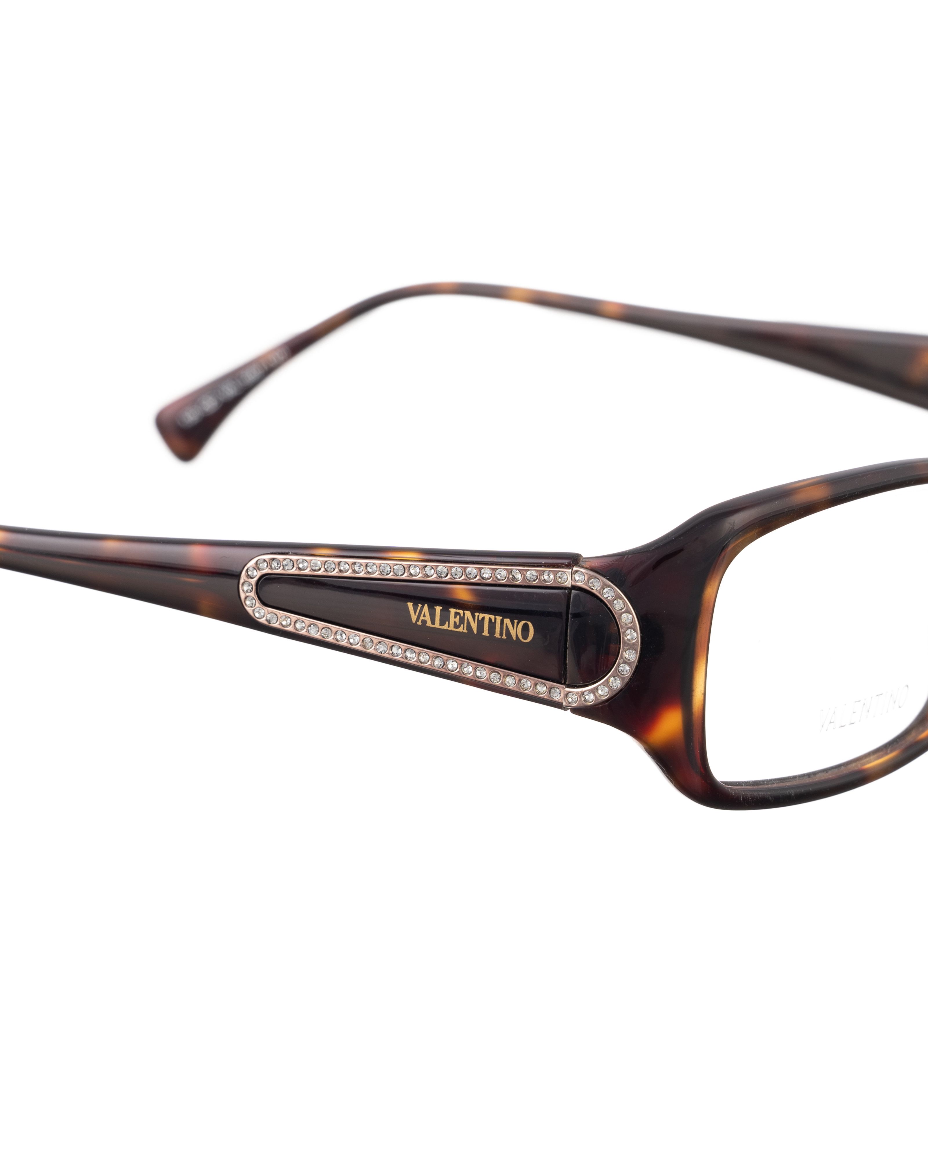 Valentino Valentino 00s Havana Glasses with White Rhinestones Size ONE SIZE - 3 Thumbnail