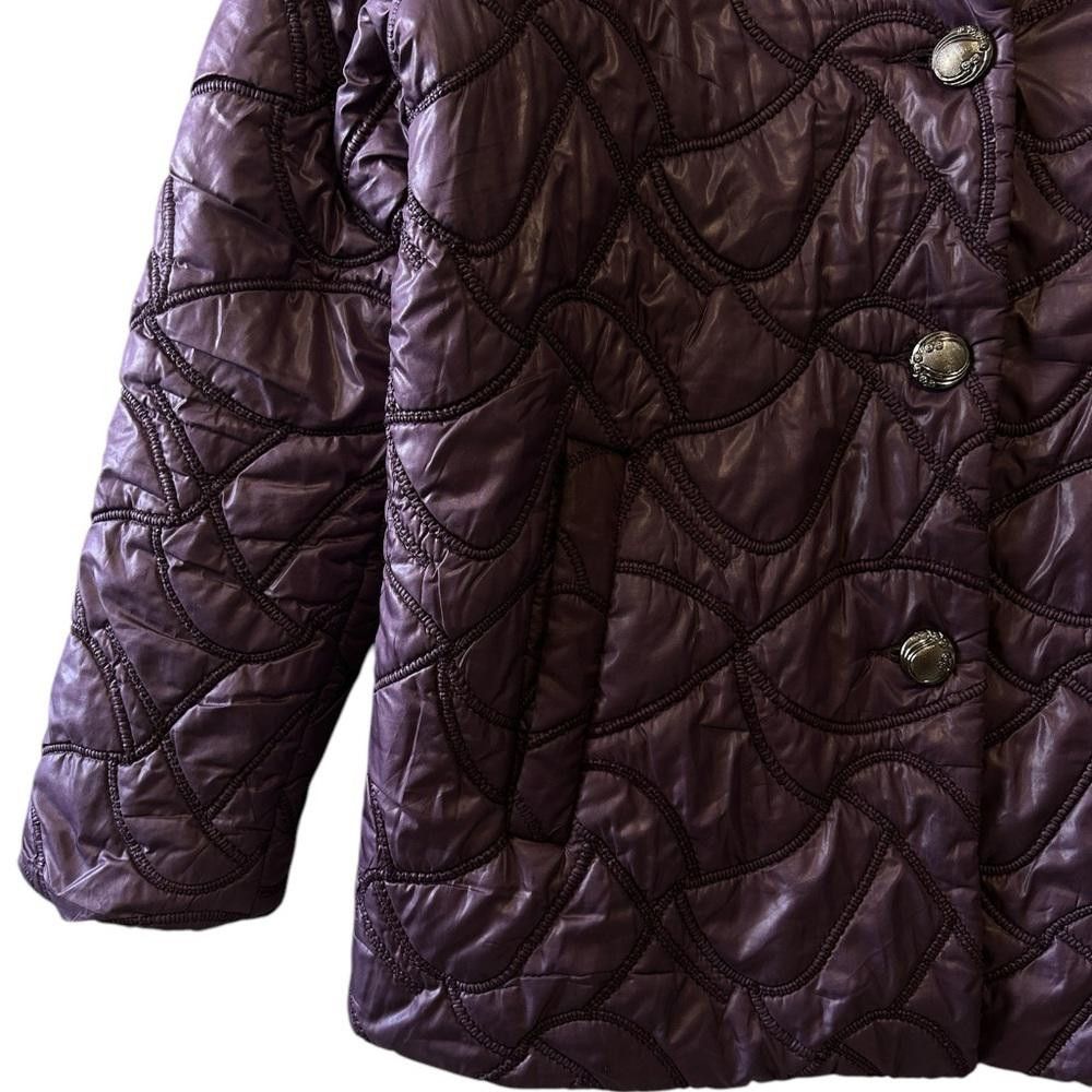 Designer Women's Purple Quilted Jacket - Size 38 Size S / US 4 / IT 40 - 3 Thumbnail