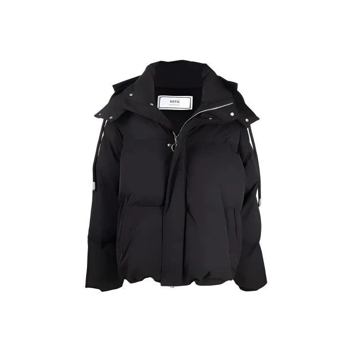 AMI Ami Paris Black Hooded Puffer Jacket 0079 Size US S / EU 44-46 / 1 - 1 Thumbnail