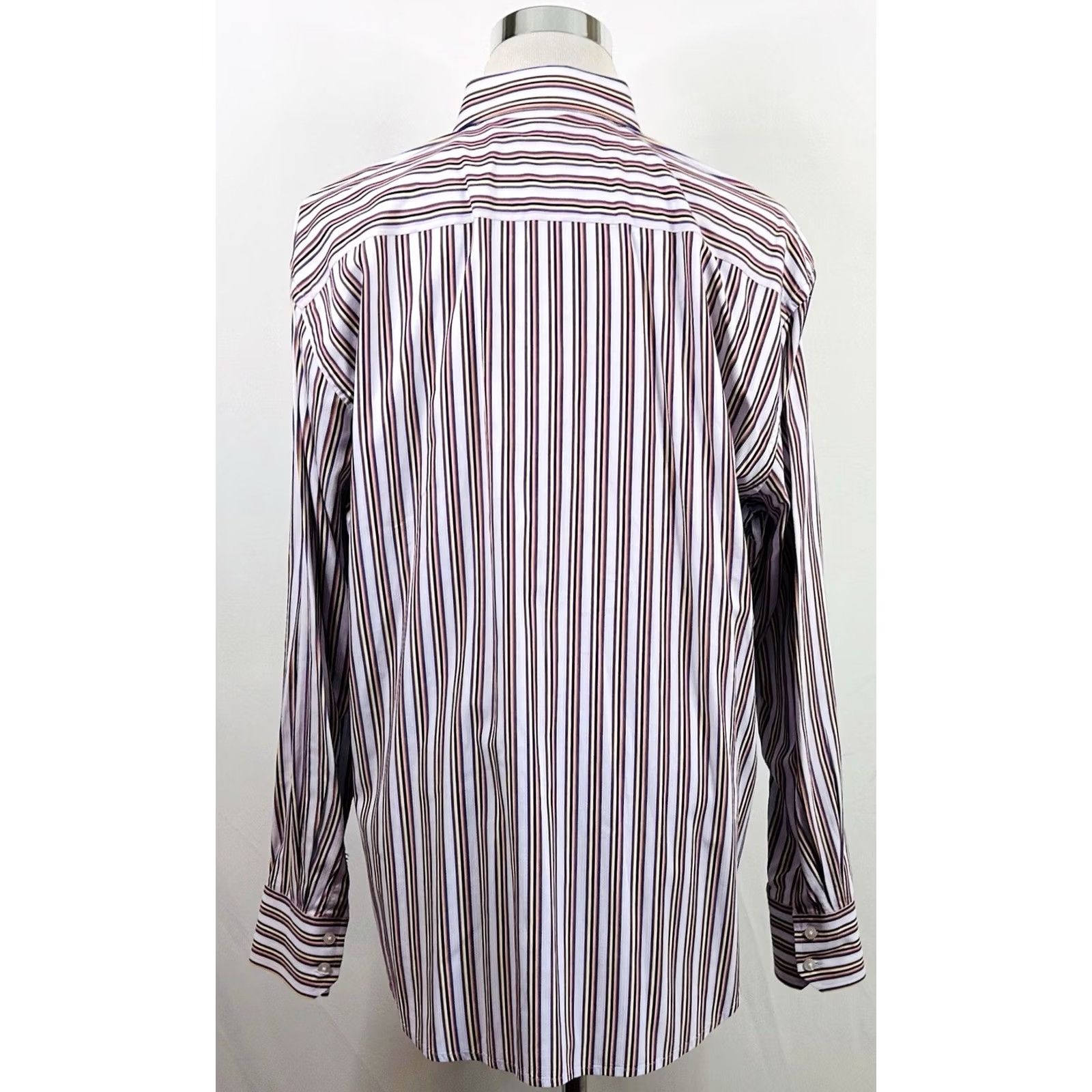 Robert Graham Robert Graham 2XL Signature Geometric Flip Cuff Shirt Purple Striped Button-Front Shirt Mens Size US XXL / EU 58 / 5 - 5 Thumbnail