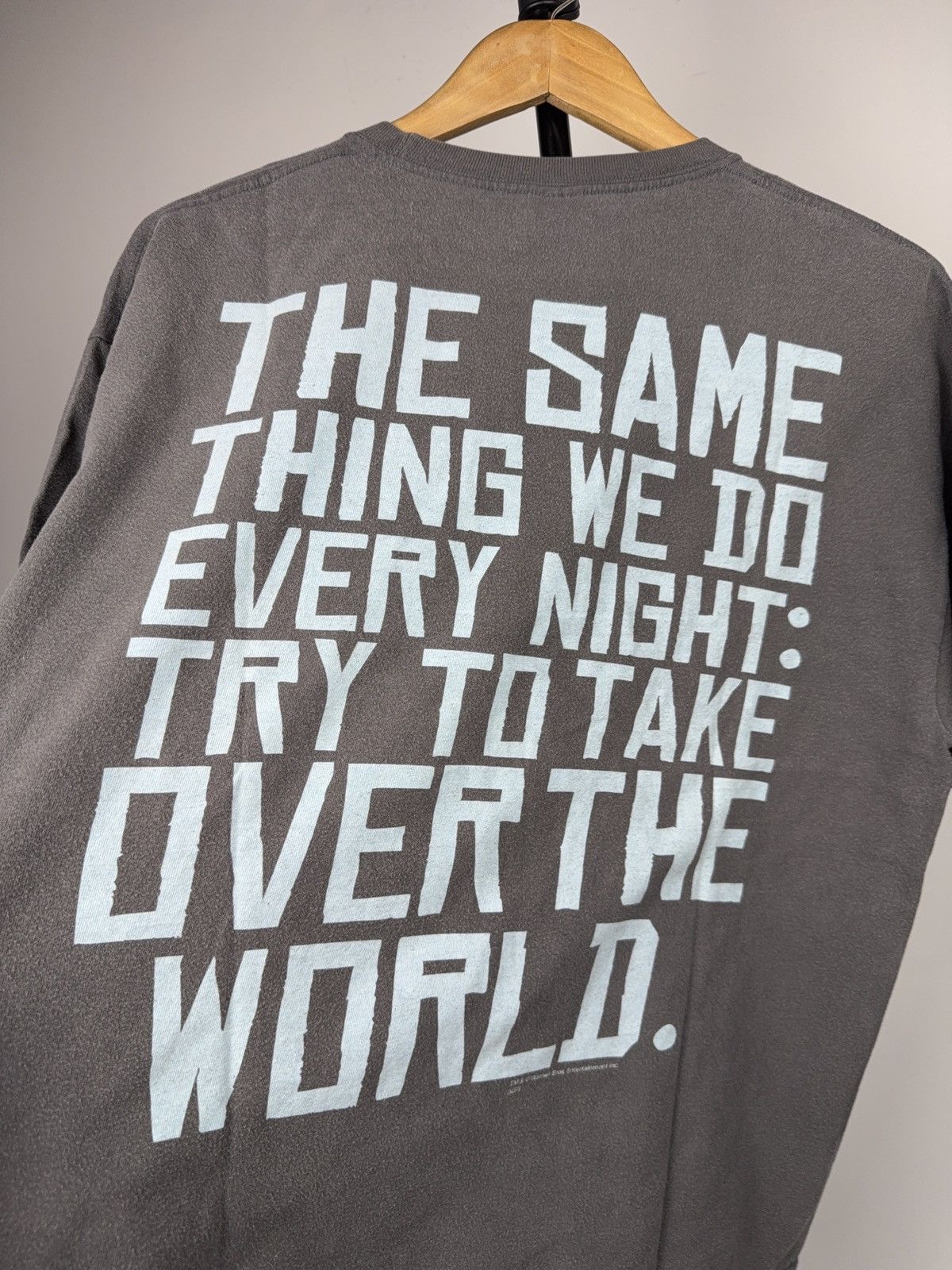 Warner Bros 2007 Pinky and the Brain Vintage Quote Graphic T-Shirt Size US L / EU 52-54 / 3 - 12 Thumbnail