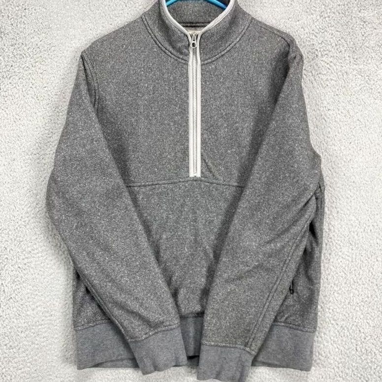 Vintage J Crew Quarter Zip Pullover Sweatshirt Heather Gray Men's Size Medium Polyester Size US M / EU 48-50 / 2 - 2 Thumbnail