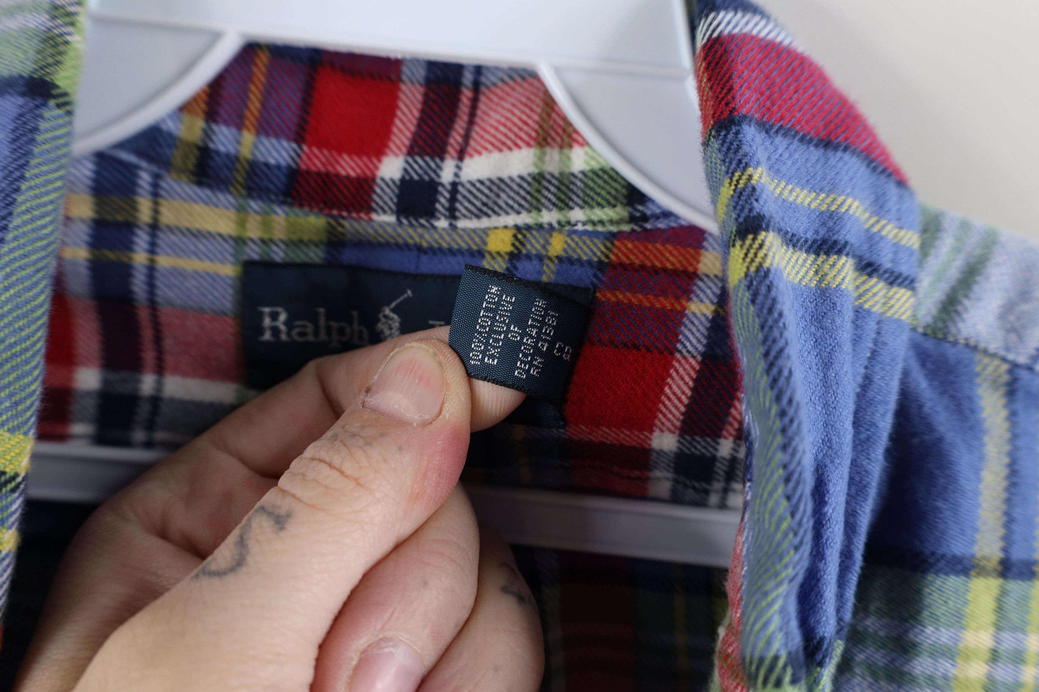 Ralph Lauren × Vintage Vintage 90s Ralph Lauren Flannel Collared Button Down Shirt Size US L / EU 52-54 / 3 - 9 Thumbnail