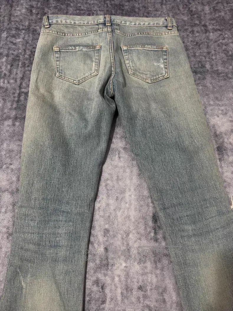 Saint Laurent Paris Saint Laurent Paris Light Blue and Yellow Mud Ripped Big D Size 25" / US 0 / IT 36 - 4 Thumbnail