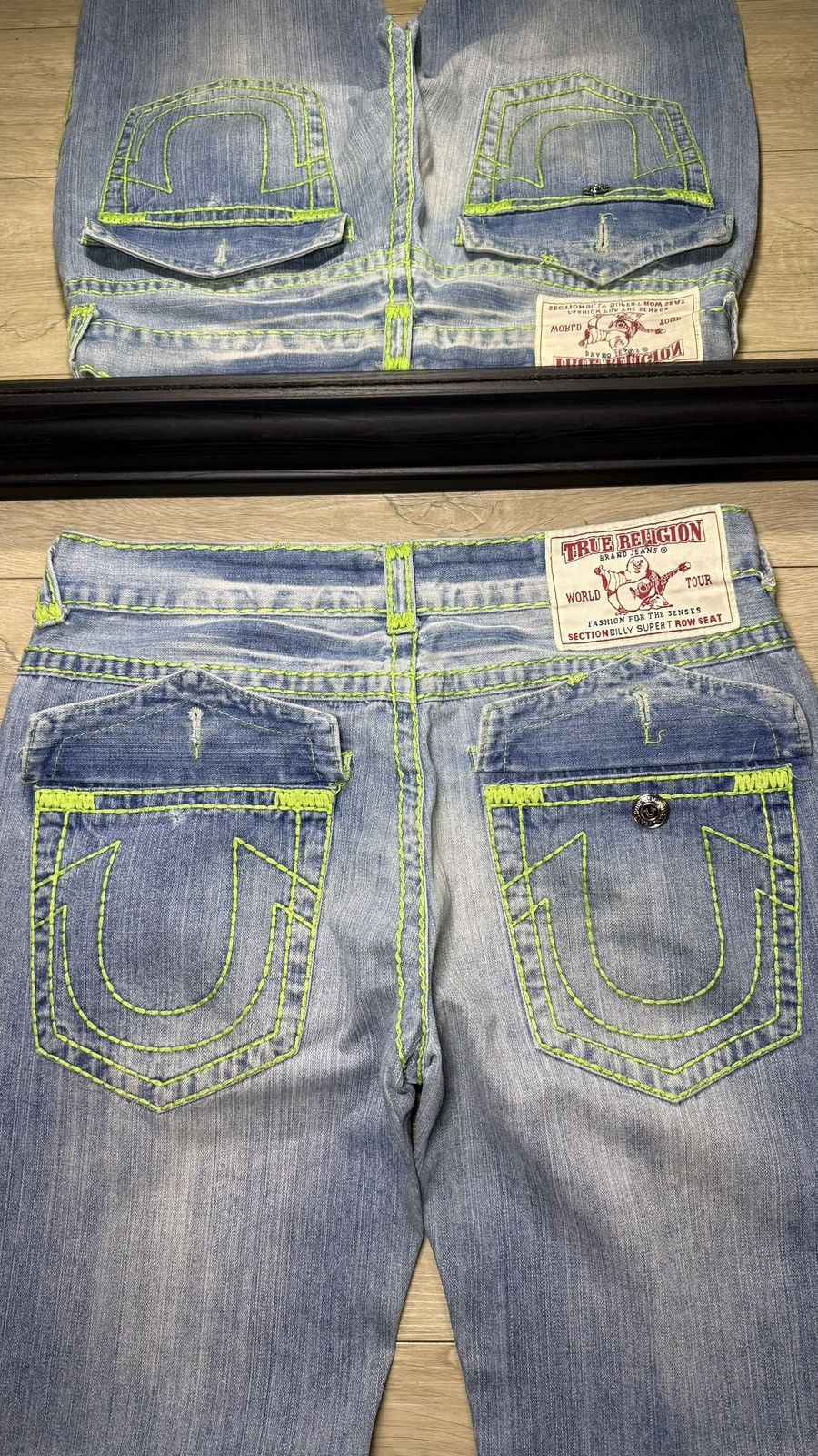 True Religion Y2K 2000s True Religion Billy SuperT 38 x 30 Acid Wash Denim Size US 38 / EU 54 - 3 Thumbnail