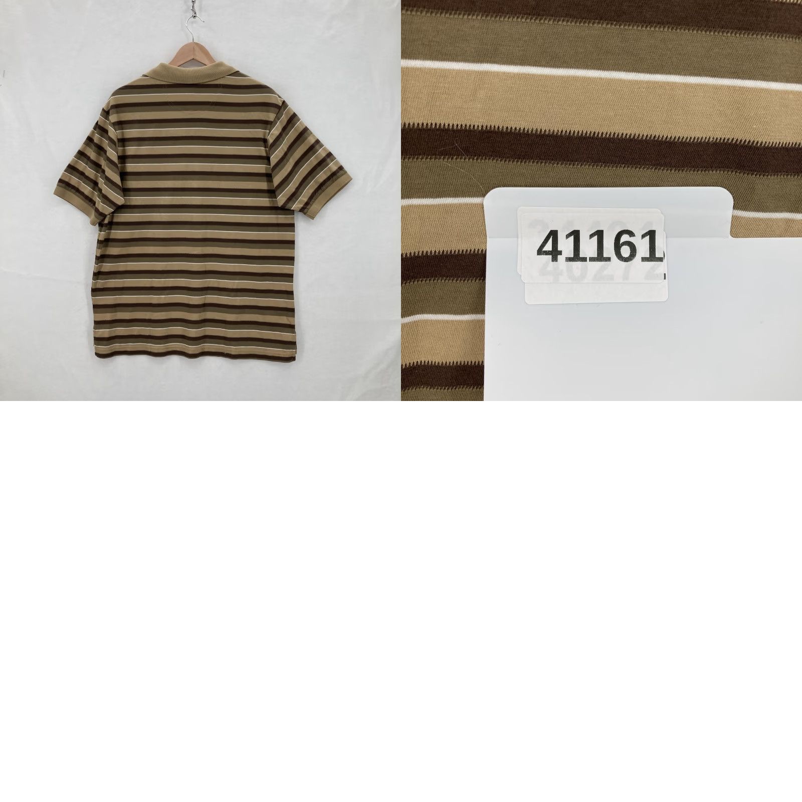 Cremieux Daniel Cremieux Polo Shirt Mens M Khaki Brown Stripe Tailored Fit Cotton Size US M / EU 48-50 / 2 - 9 Thumbnail