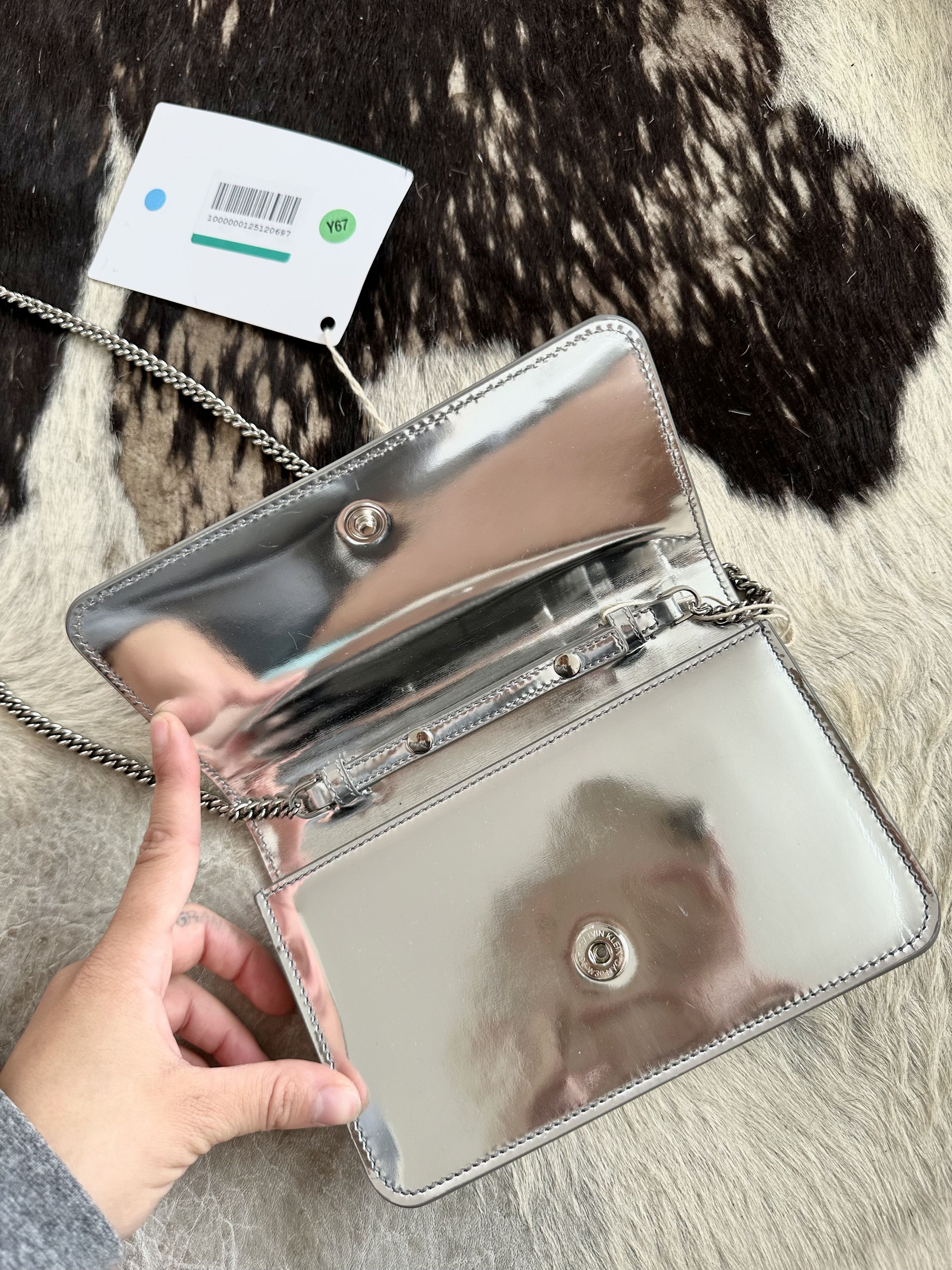Calvin Klein 205W39NYC × Raf Simons SILVER LOGO EMBOSSED MINI CROSSBODY BAG Size ONE SIZE - 8 Thumbnail
