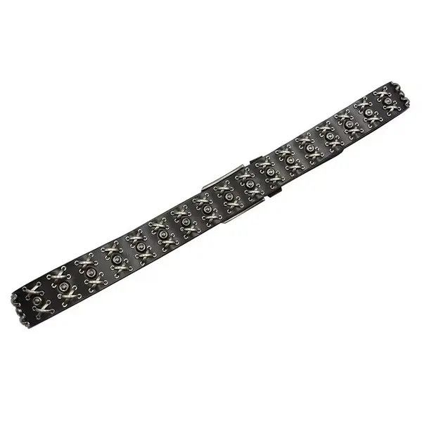 Japanese Brand Kinuka x Miyu The Barb Crook Rivet Cowskin Punk Gothic Belt Size ONE SIZE - 6 Thumbnail