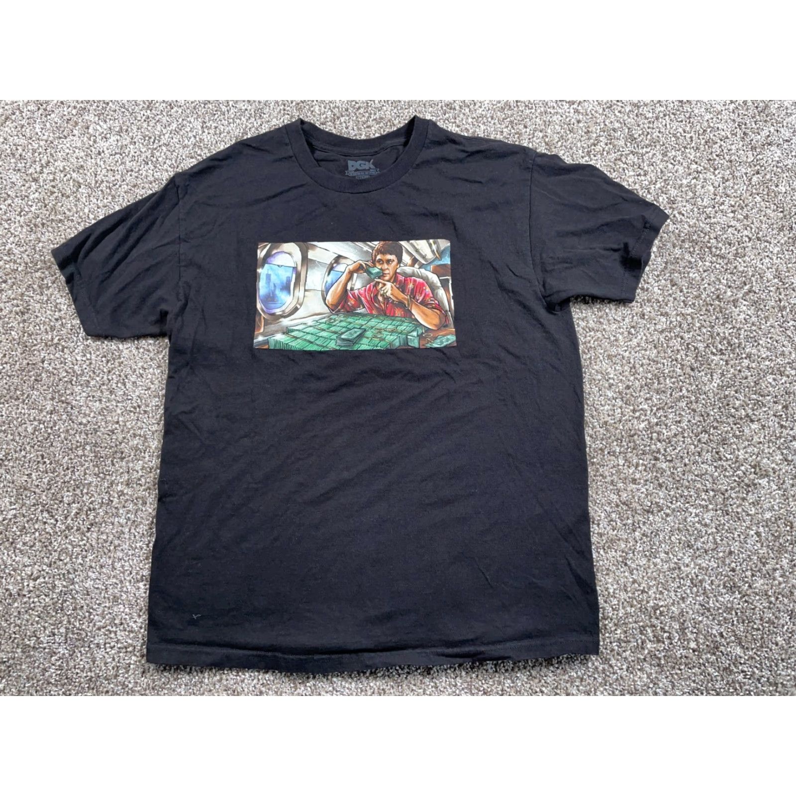 DGK DGK Scarface Graphic T-Shirt Adult Large Black 80s Movie Retro Mens Size US L / EU 52-54 / 3 - 2 Thumbnail