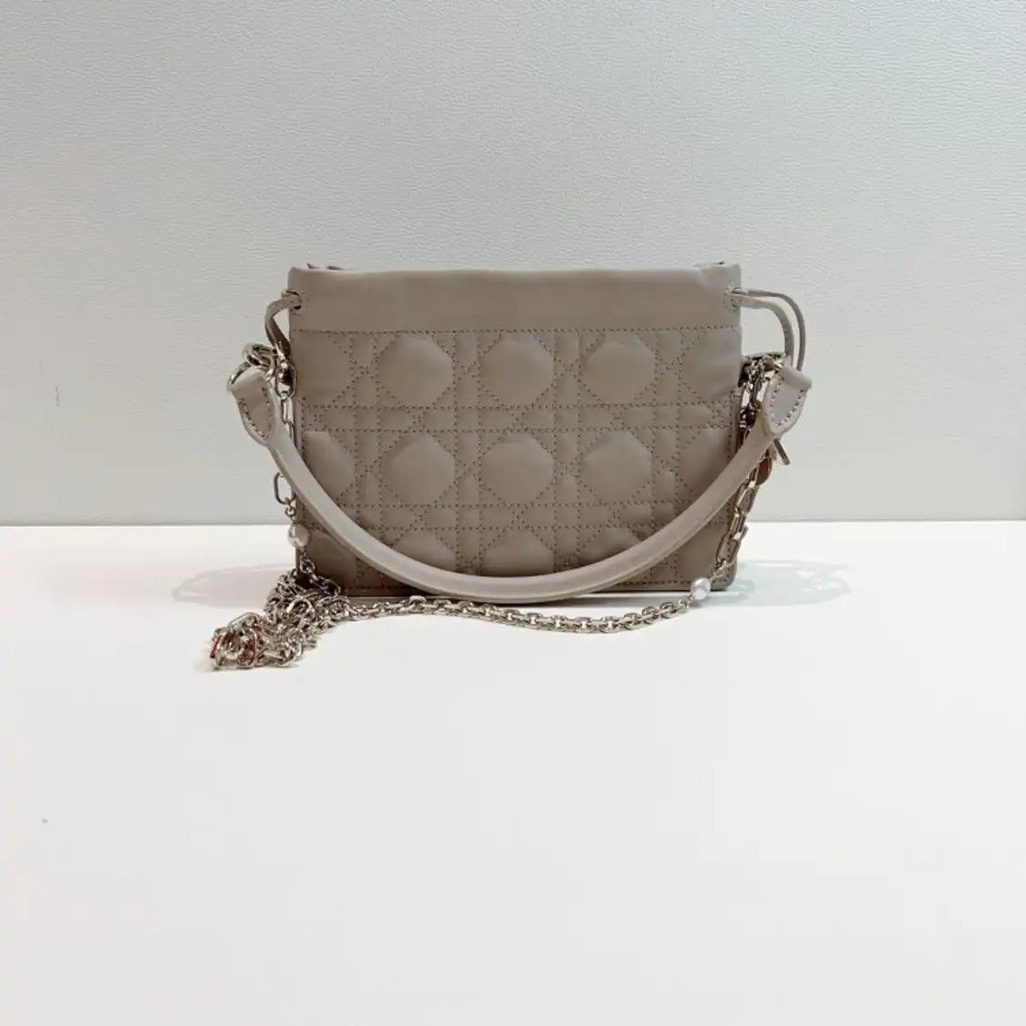 Dior DIOR Lady Dior Milly mini khaki sheepskin rattan plaid quilted Lady bag crossbod Size ONE SIZE - 1 Thumbnail
