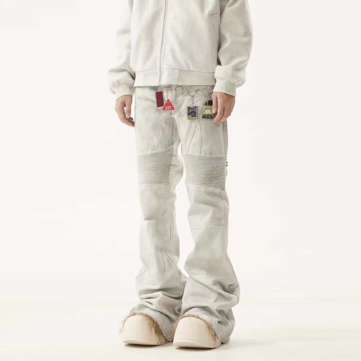 Japanese Brand × Jean Old Distressed Deconstructed Micro Flare Jeans Size US 32 / EU 48 - 1 Thumbnail