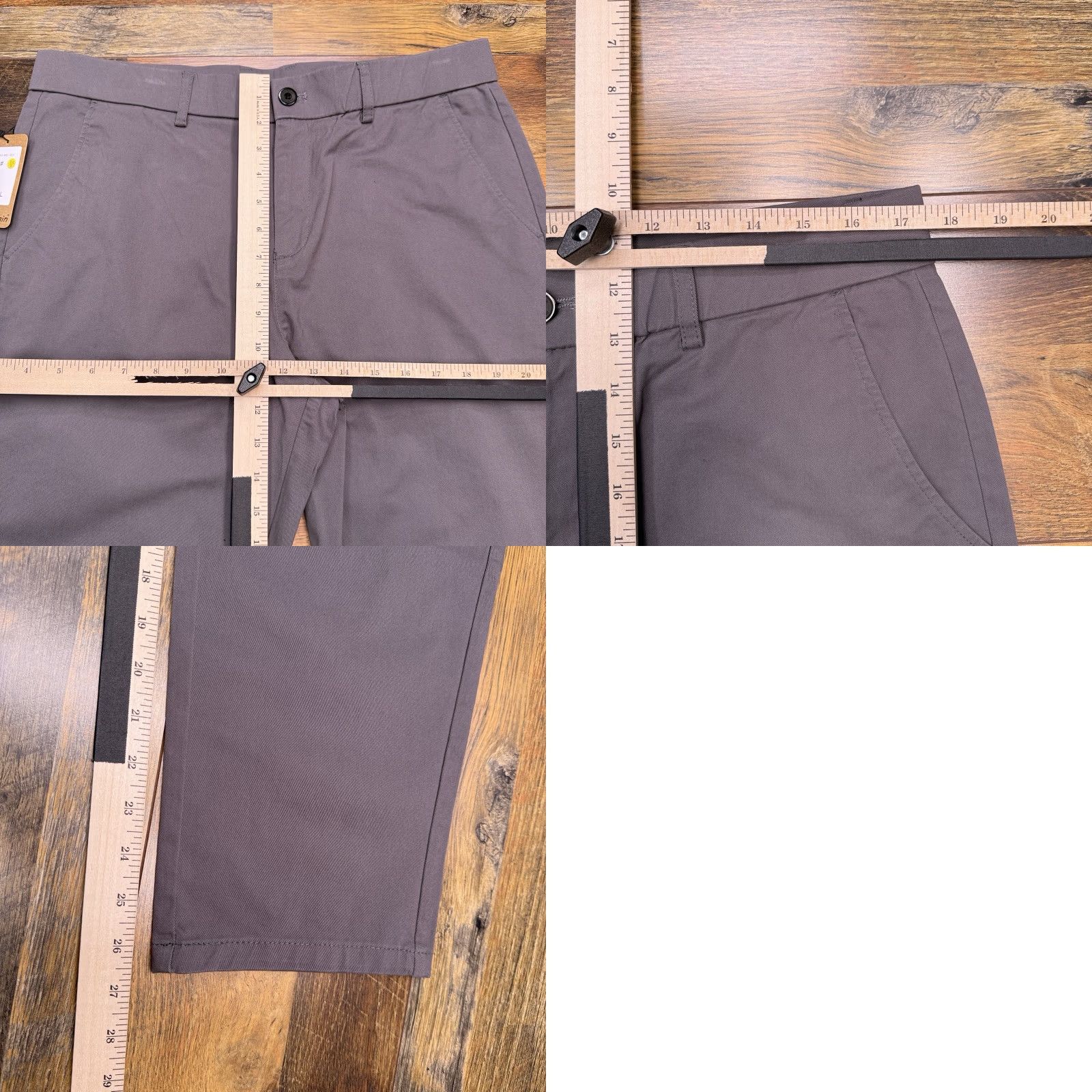 Vintage Plaid & Plain Slim Fit Pants Mens 34x28 Gray Mid Rise Stretch New Size US 34 / EU 50 - 8 Thumbnail