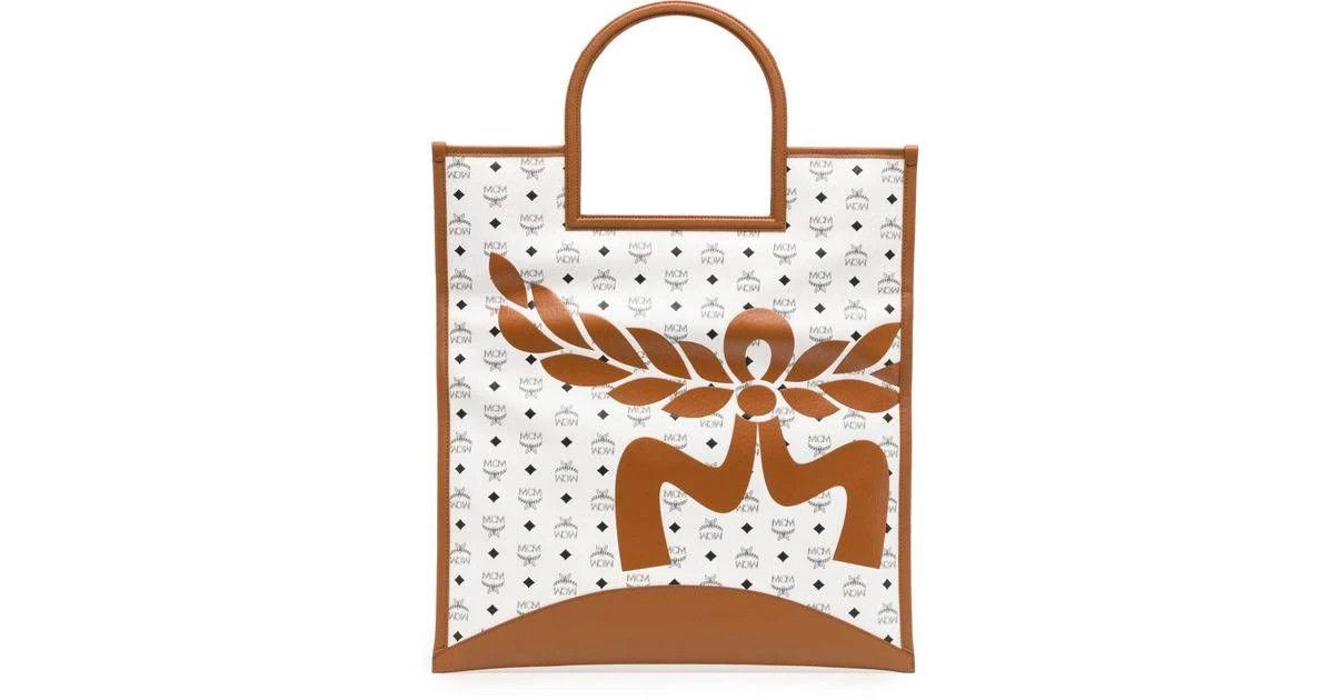 MCM o1mt1gz1224 Size: OS / Tote XLarge Bag in White/Brown Size ONE SIZE - 1 Thumbnail