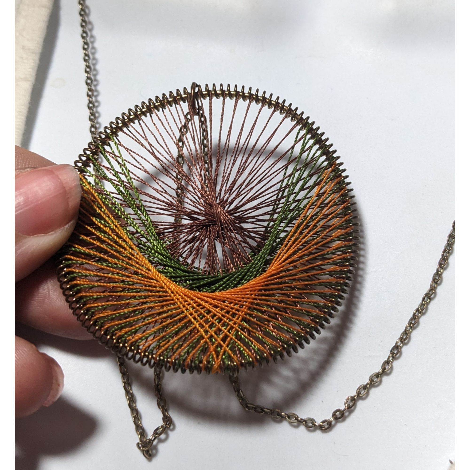 Other Earth Tone Macrame Threaded Pendant Necklace Size ONE SIZE - 6 Thumbnail