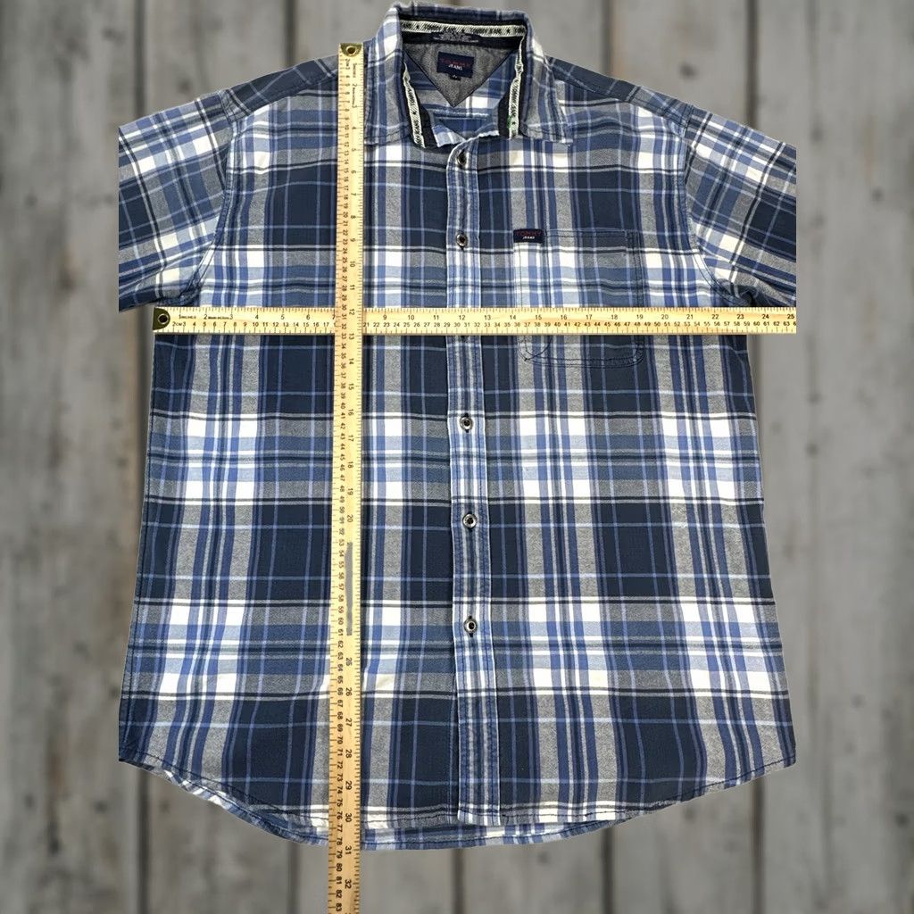 Tommy Hilfiger VINTAGE Tommy Hilfiger Shirt Men Blue Button Collar Knit Flannel Elbow Patches Pocket Long Sleeve Size L Regular Classic Size US L / EU 52-54 / 3 - 1 Thumbnail