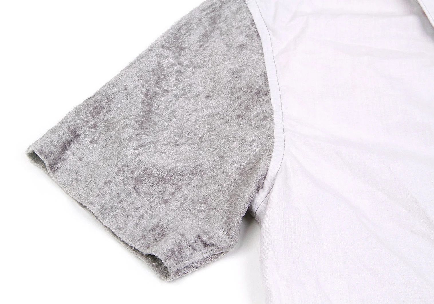 Comme des Garcons Homme Plus Product Dyed Pile Panel Short Sleeve Shirt Pink Gray XS Size US XS / EU 42 / 0 - 7 Thumbnail