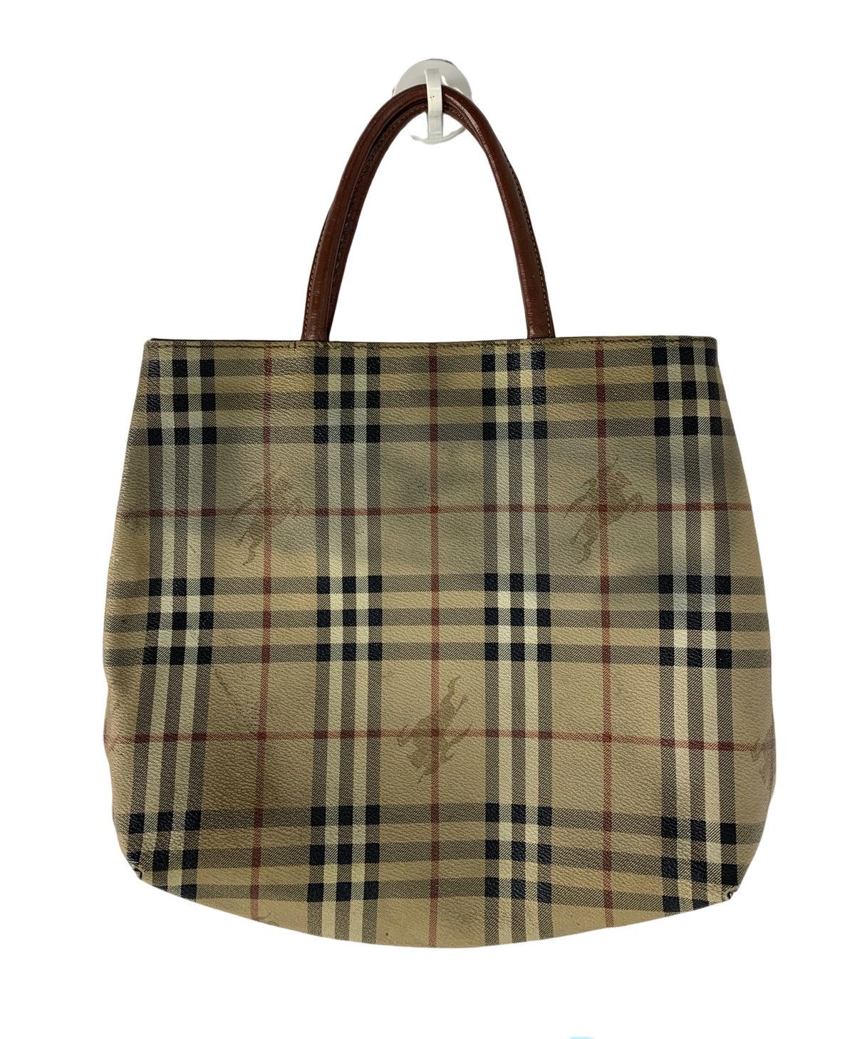 Burberry 90s Burberrys London Leather Tote Bag Nova Checked Monogram Size ONE SIZE - 2 Thumbnail