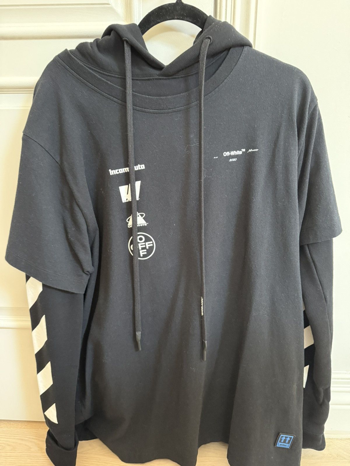 Off-White OFF-WHITE C/O VIRGIL ABLOH Black Mariana Print Zipped Hoodie Size US S / EU 44-46 / 1 - 2 Thumbnail