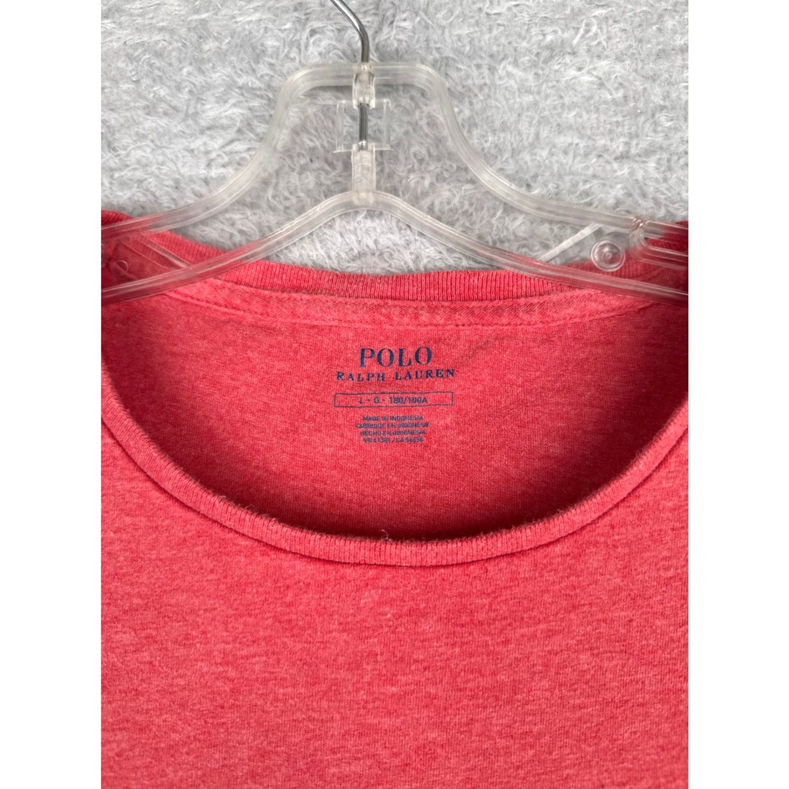 Ralph Lauren RALPH LAUREN Polo Shirt Adult Large Pink Long Sleeve Crew Neck 100% Cotton Slim Embroidered Logo Mens Size US L / EU 52-54 / 3 - 7 Thumbnail