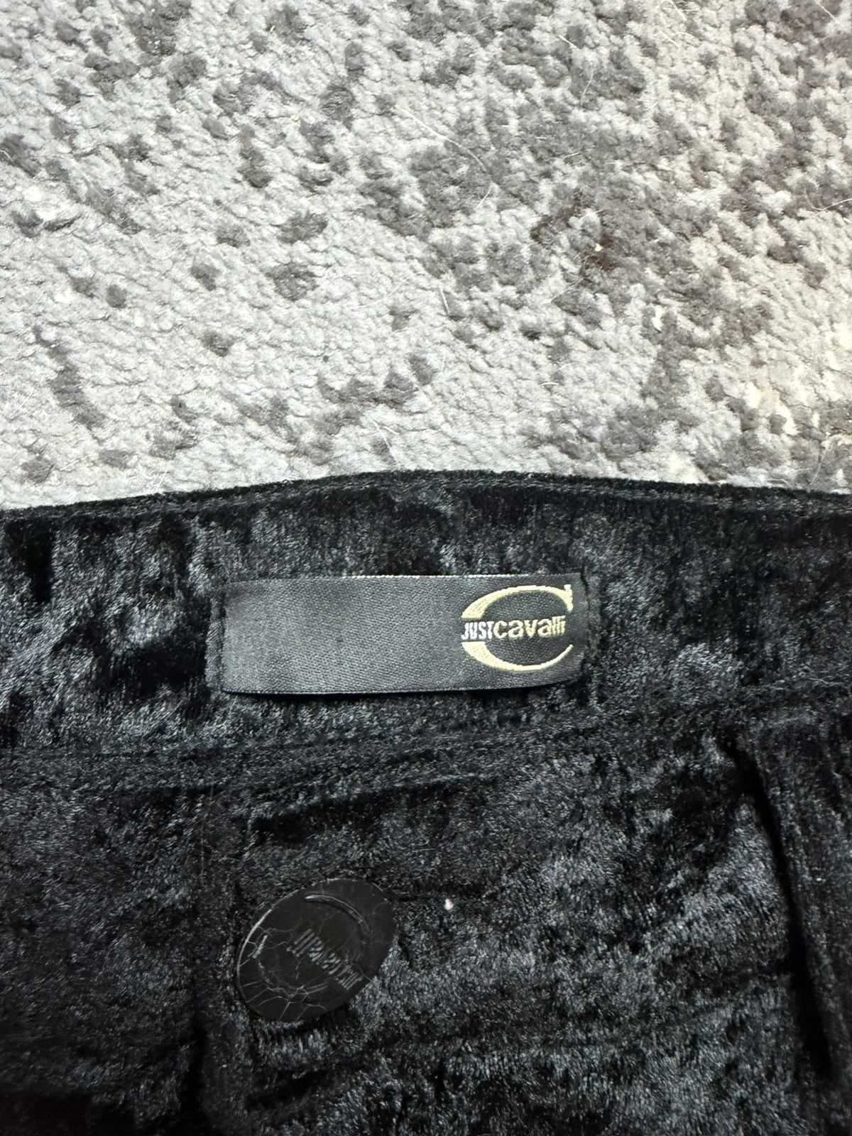 Just Cavalli Vintage y2k Just Cavalli Velvet Metal Logo Luxury Black pant Size 24" / US 00 / IT 34 - 5 Thumbnail