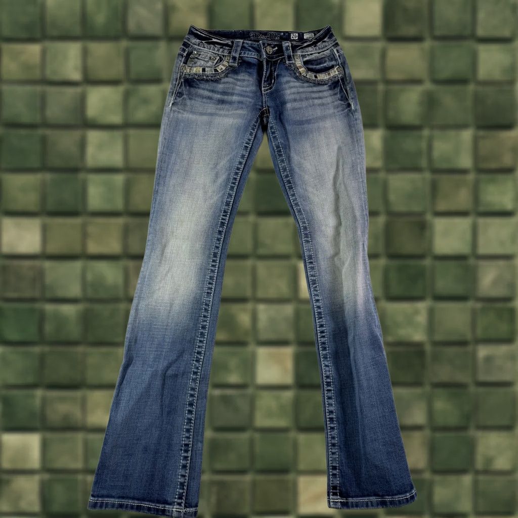 Miss Me Miss Me Jeans Slim Boot Western Cowgirl Denim 26 Blue 5-Pocket Design Womens Jeans Size 26" / US 2 / IT 38 - 1 Thumbnail