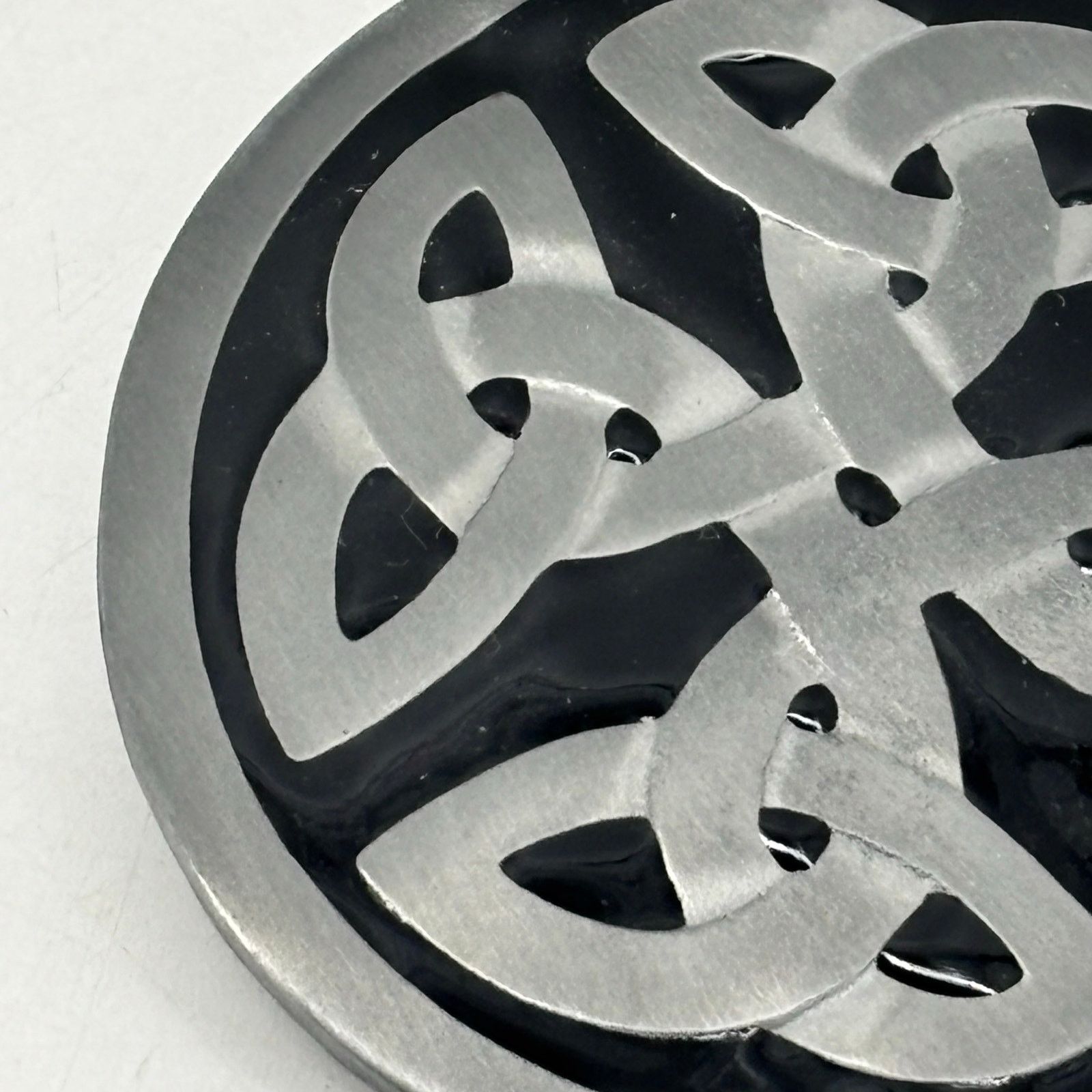 Vintage Belt Buckle Celtic Pewter Enamel Round Knot Great American Size ONE SIZE - 7 Thumbnail