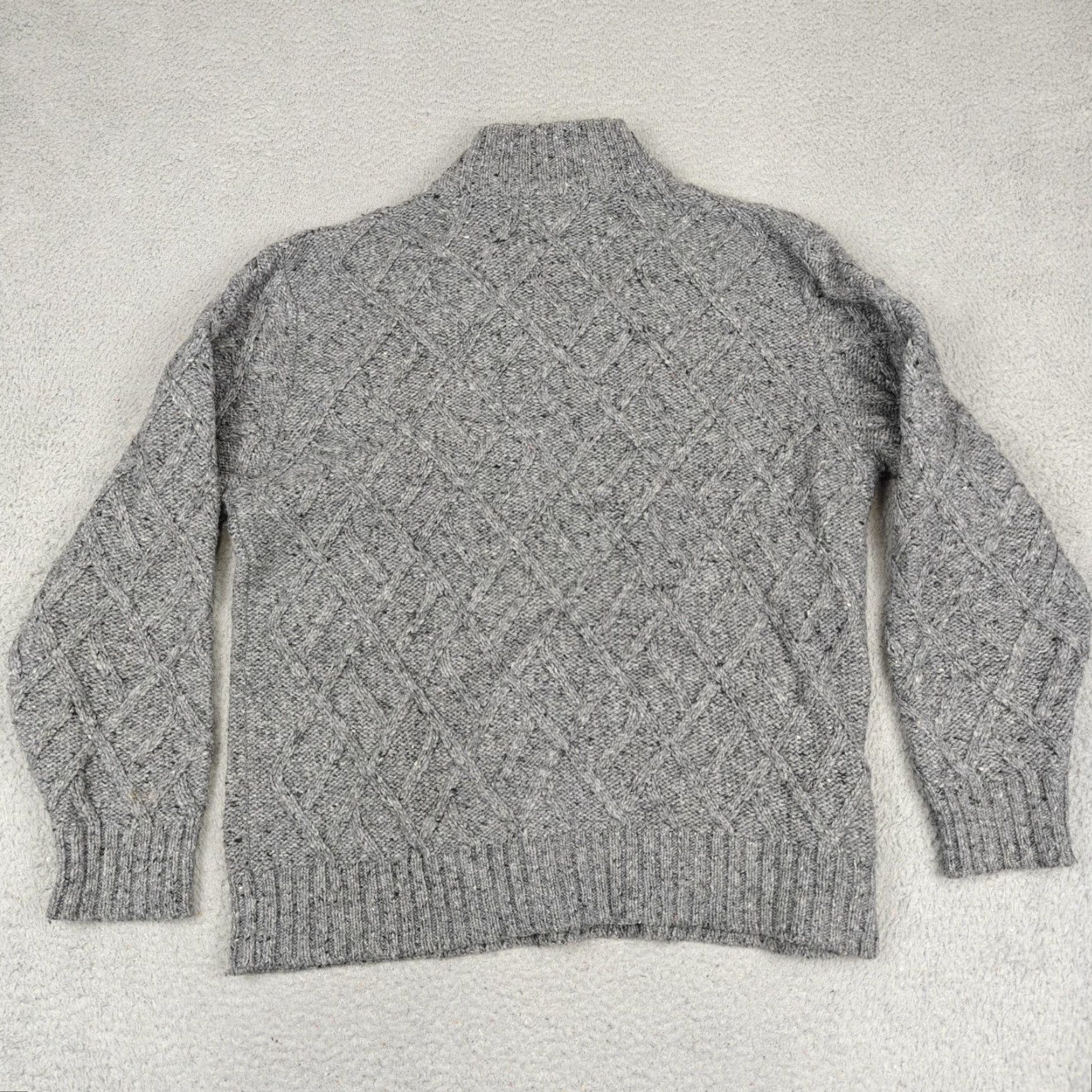 Orvis Orvis Sweater Mens M Gray 1/4 Zip Mock Neck Cable Knit Wool Pullover Size US M / EU 48-50 / 2 - 5 Thumbnail