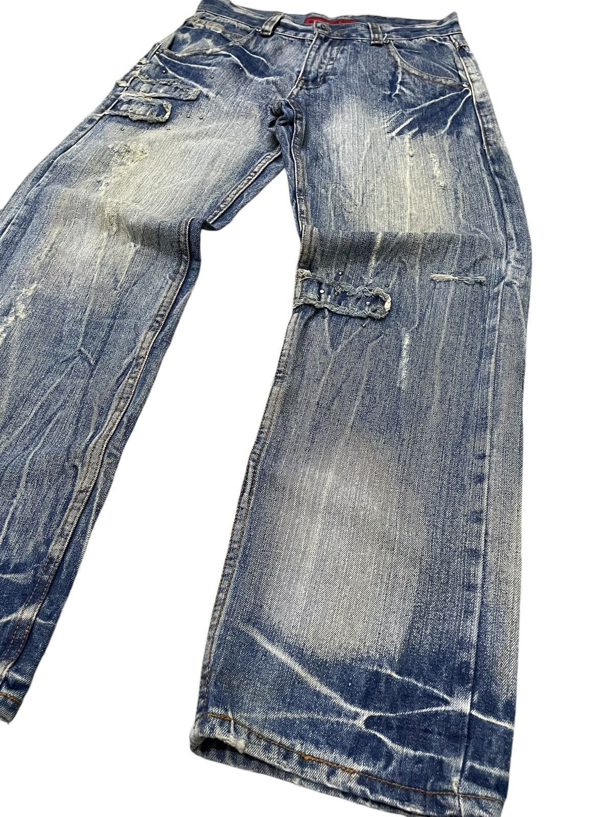 In The Attic × Japanese Brand × semanticdesign Euro Eagle Jeans Studded Claw Mark Distressed Loose Jeans Size US 30 / EU 46 - 7 Thumbnail