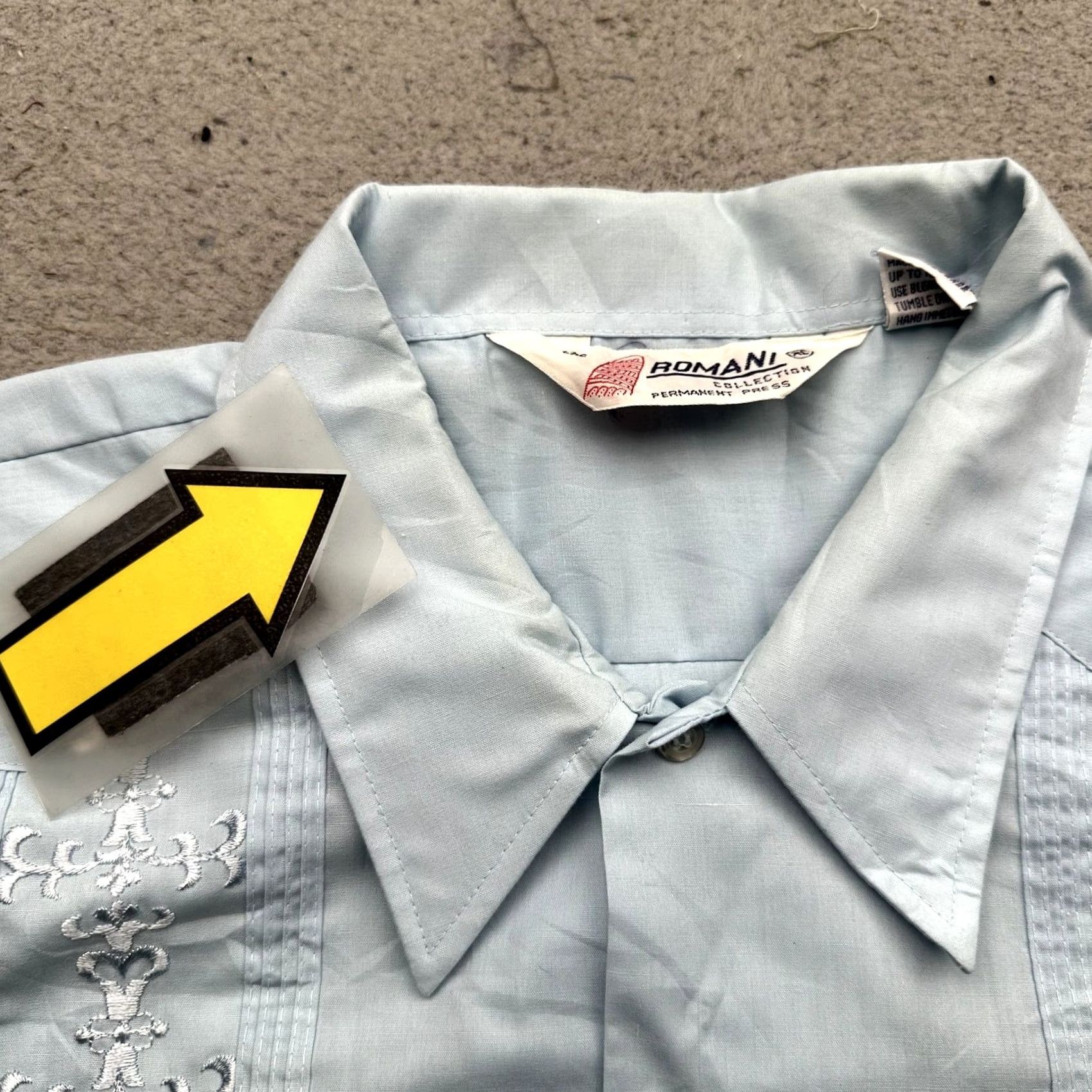 Vintage VINTAGE The Romani Collection Permanent Press Guayabera Cuban Shirt Mens XL Blue Size US XL / EU 56 / 4 - 6 Thumbnail