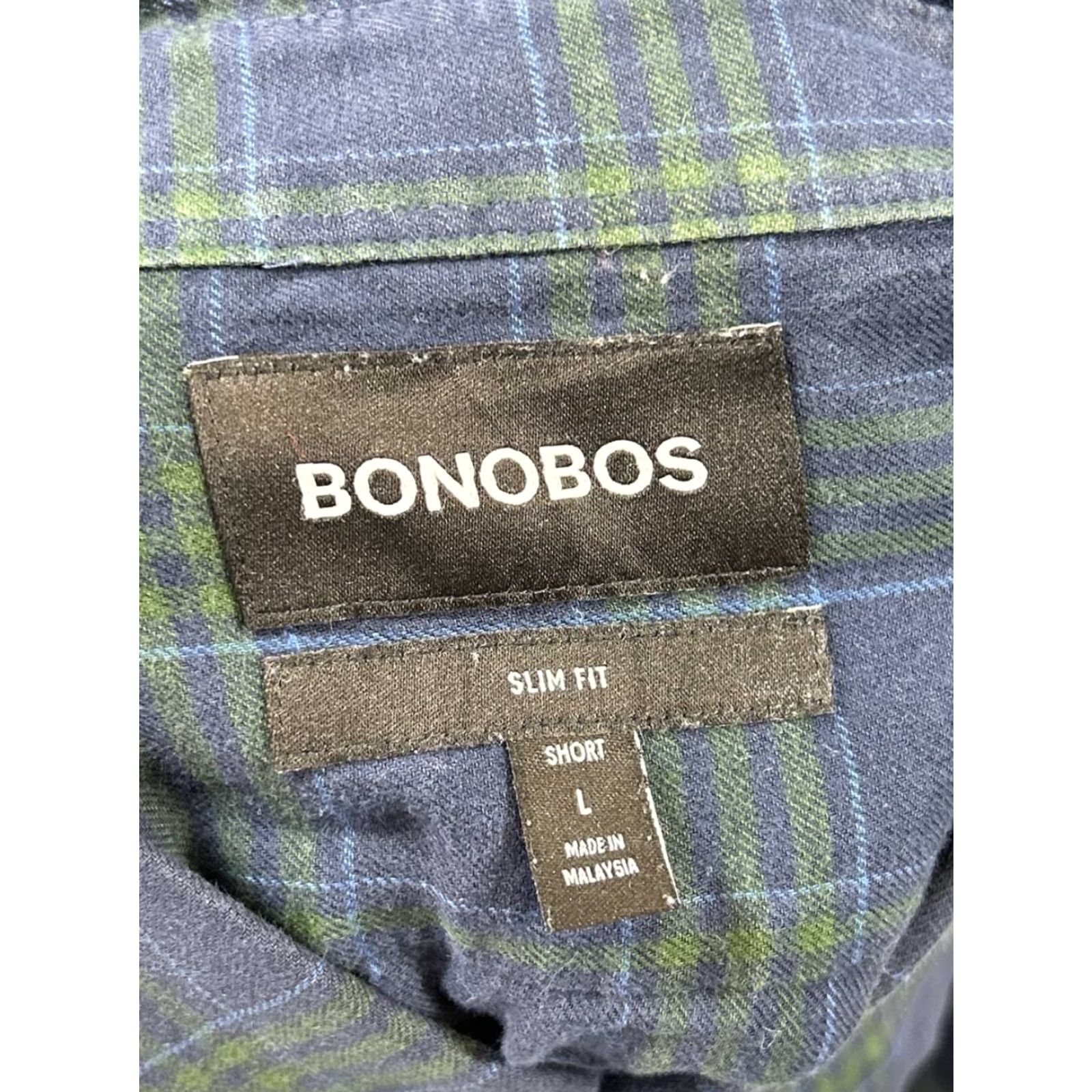 Bonobos Bonobos Shirt Mens L Blue Cotton Button Up Plaid Casual Slim Button-Down Collared Seasonal Spring Summer Fall Mens Size US L / EU 52-54 / 3 - 5 Thumbnail