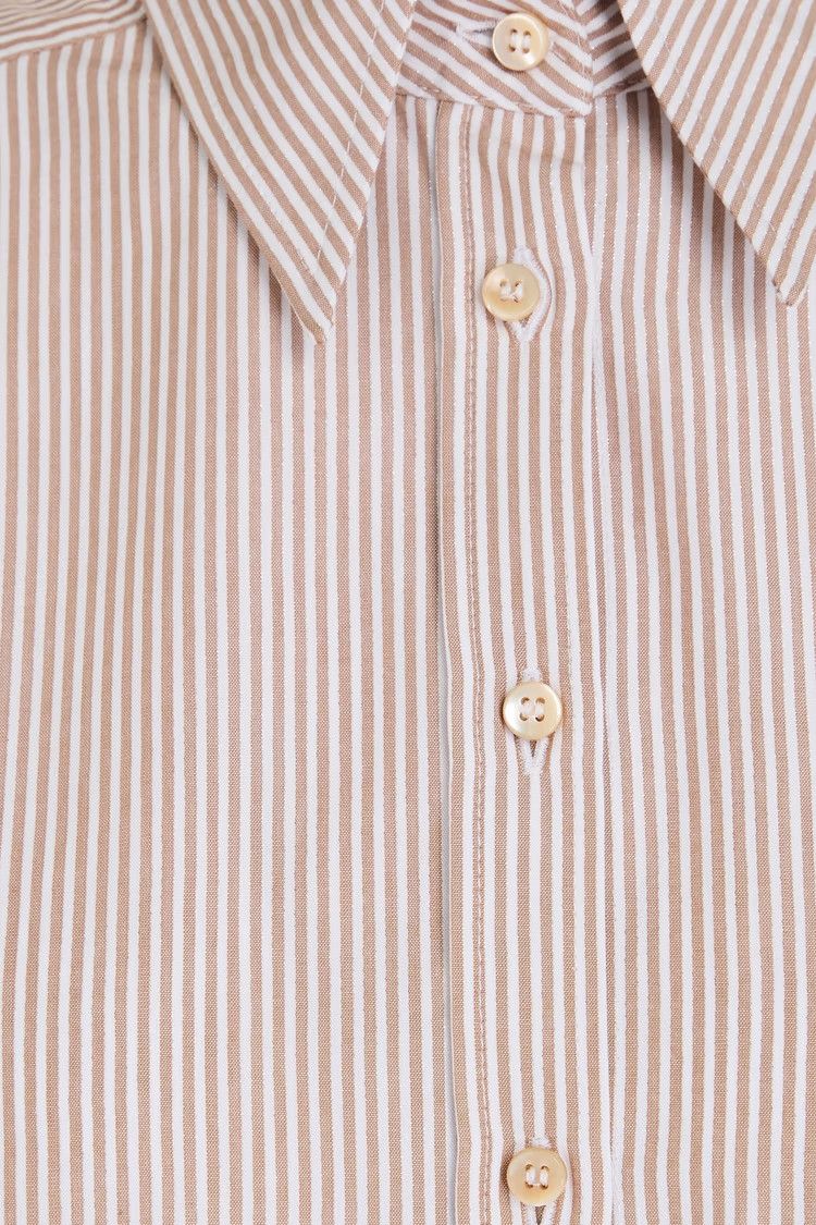 Brunello Cucinelli o1y0725 Striped Shirt in Beige/White Size XXL / US 16-18 / IT 52-54 - 2 Thumbnail
