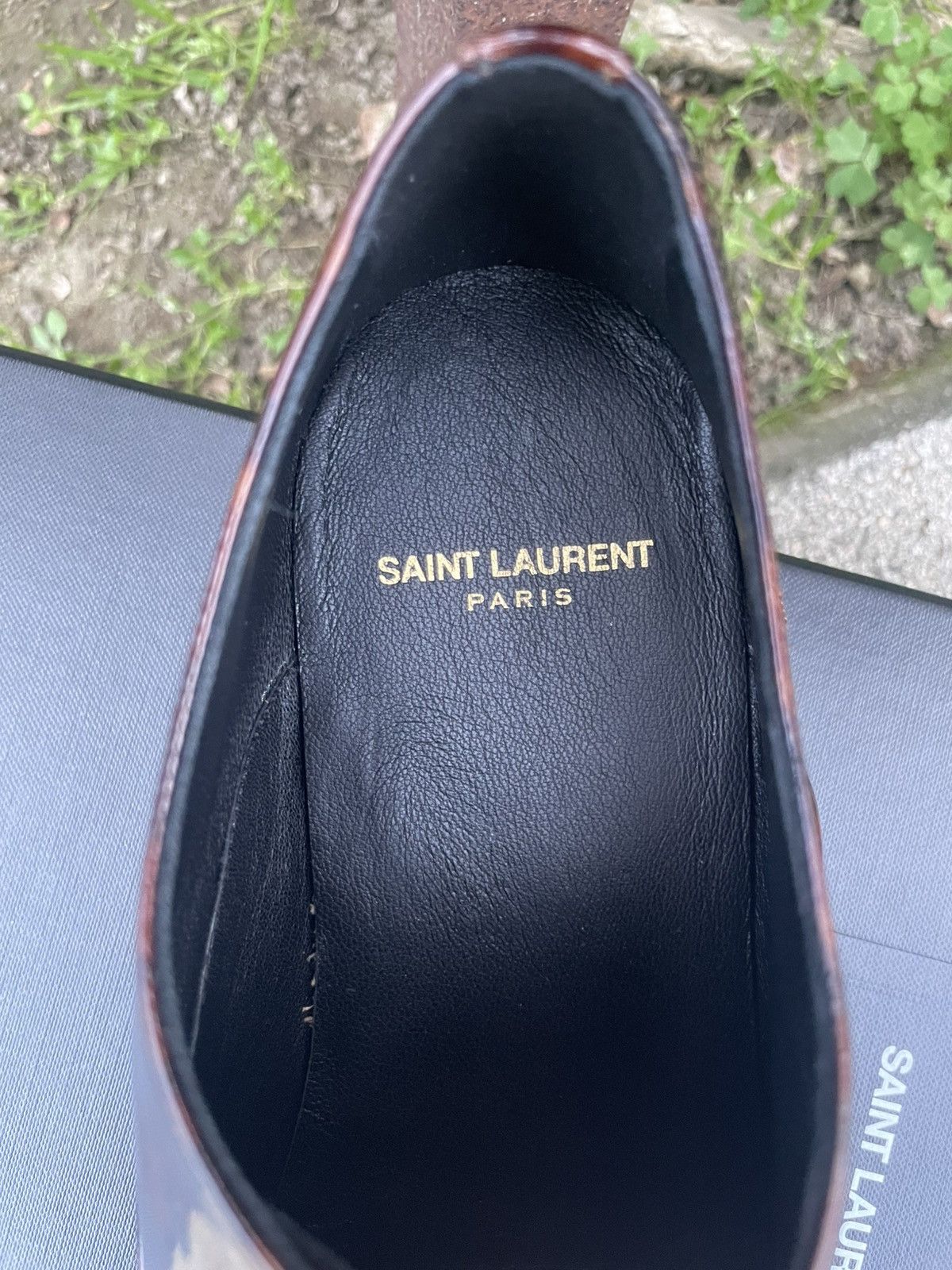 Saint Laurent Paris SLP Runway Patent Leather Lace Up Oxford Shoes Tortoise Size US 8 / EU 41 - 13 Thumbnail