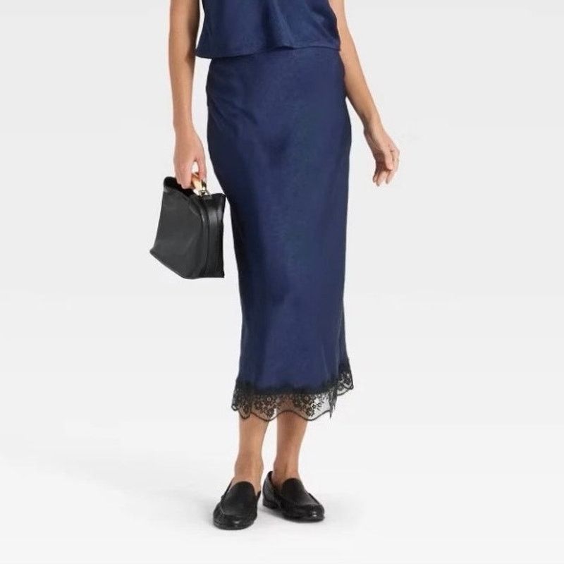 The Unbranded Brand Women's Lace Trim Midi Skirt - A New Day Size XS Size 26" / US 2 / IT 38 - 1 Thumbnail