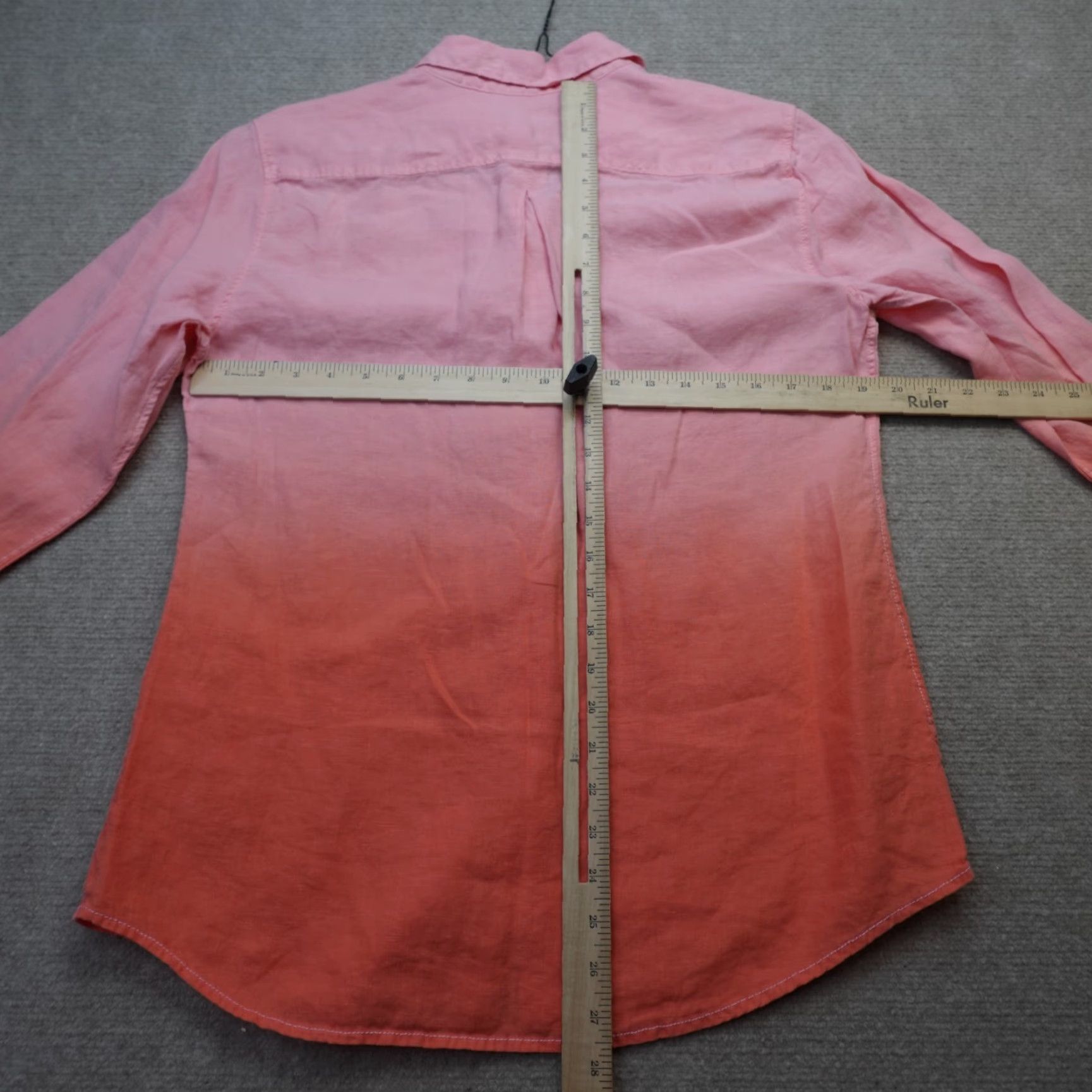 Tommy Bahama Tommy Bahama Shirt Womens Medium Pink Red Ombre 100% Linen Long Sleeve Button-Up Collared Size M / US 6-8 / IT 42-44 - 4 Thumbnail